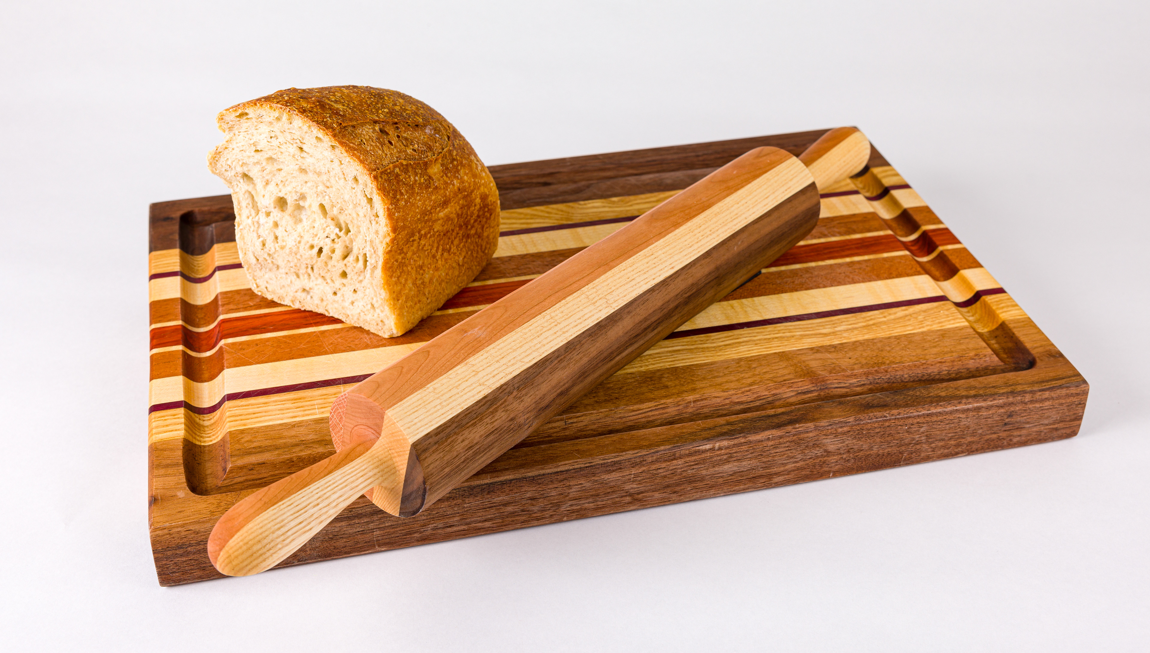 Rolling pin in Oak,  Cherry, Ash, and Walnut