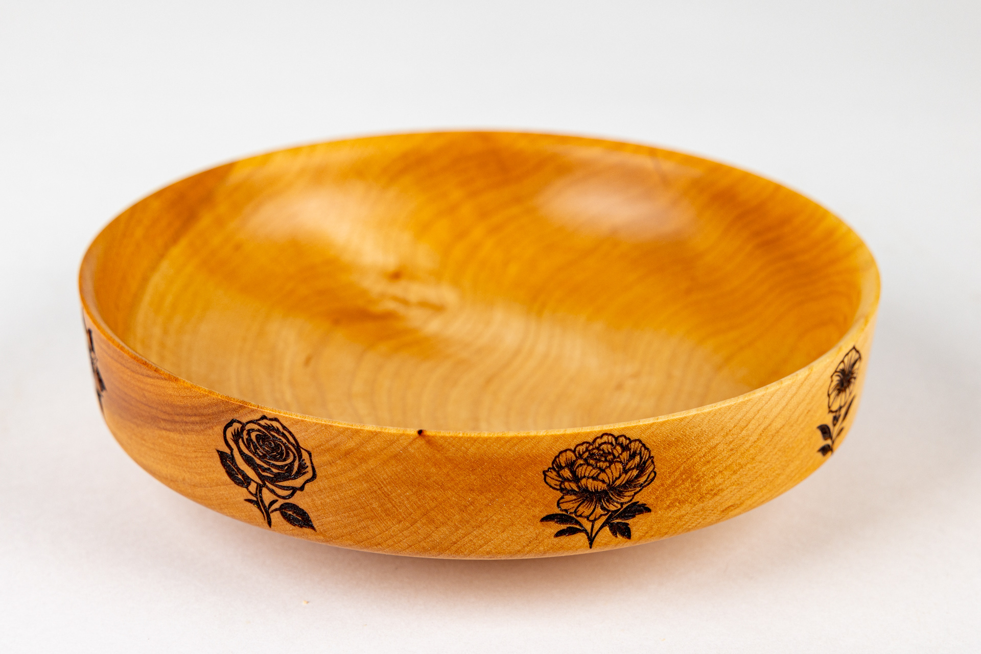 Laser Engraved Maple Bowl