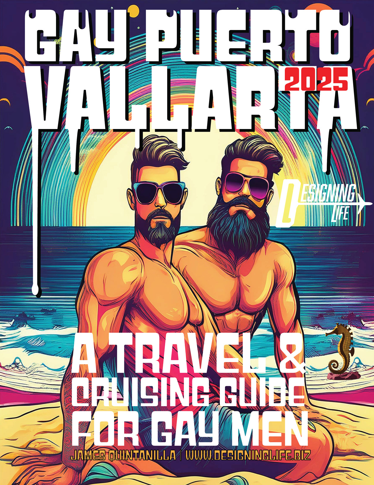 Cover page for a gay travel guide for Puerto Vallarta, Mexico