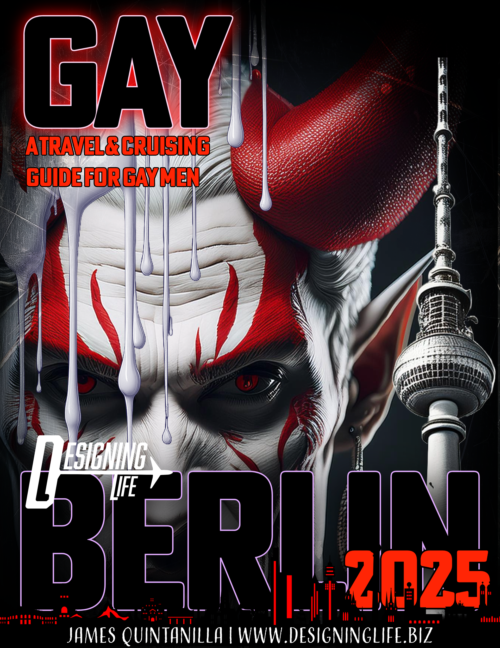 Cover page for a gay travel guide for Berlin, Germany