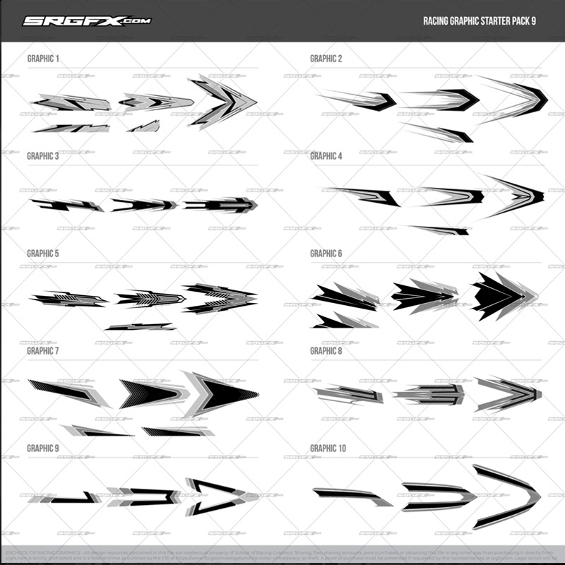 SRGFX Racing Graphic Starter Kit #9 - Vector Graphics