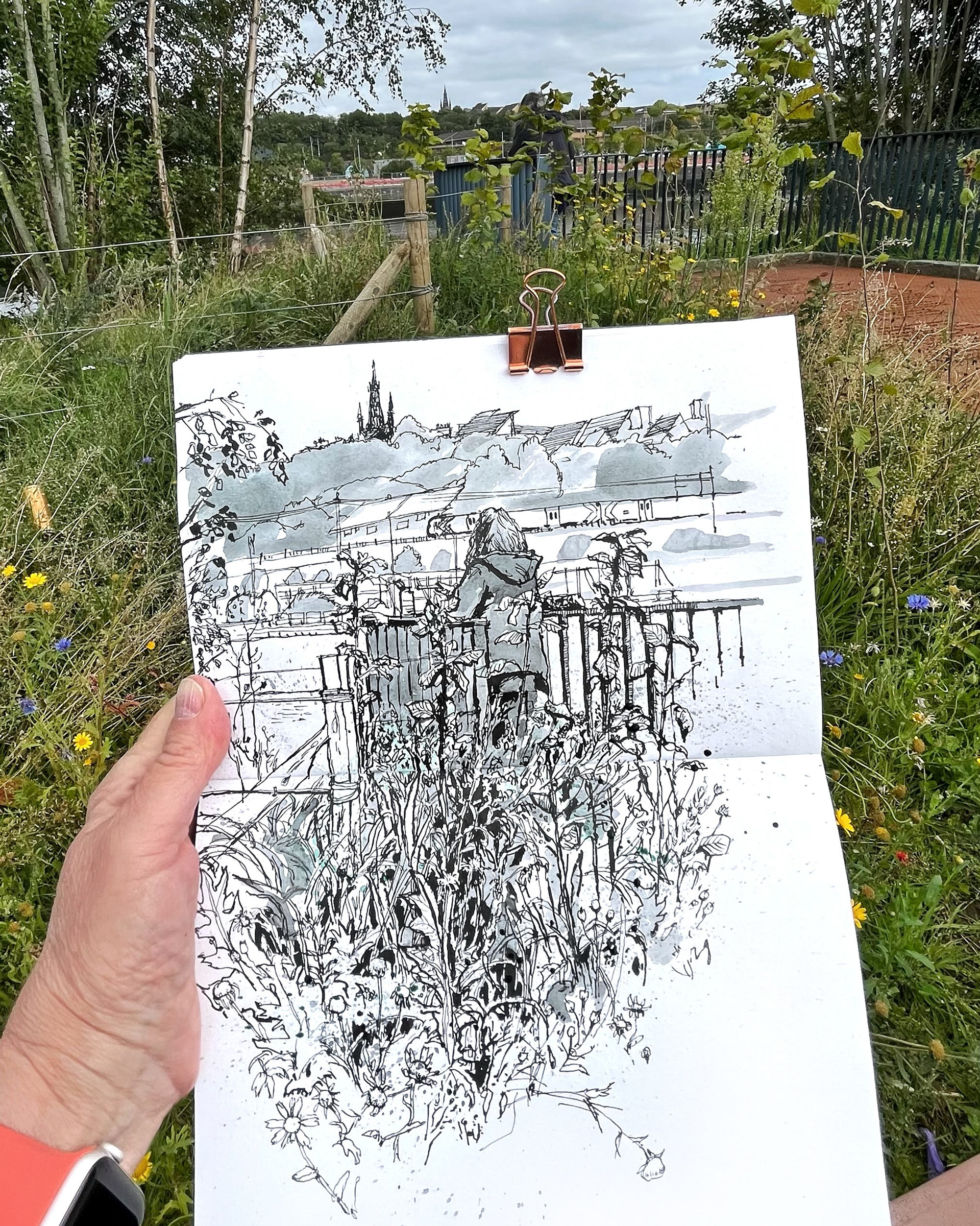 With Glasgow Urban Sketchers at Riverside Park August 2026