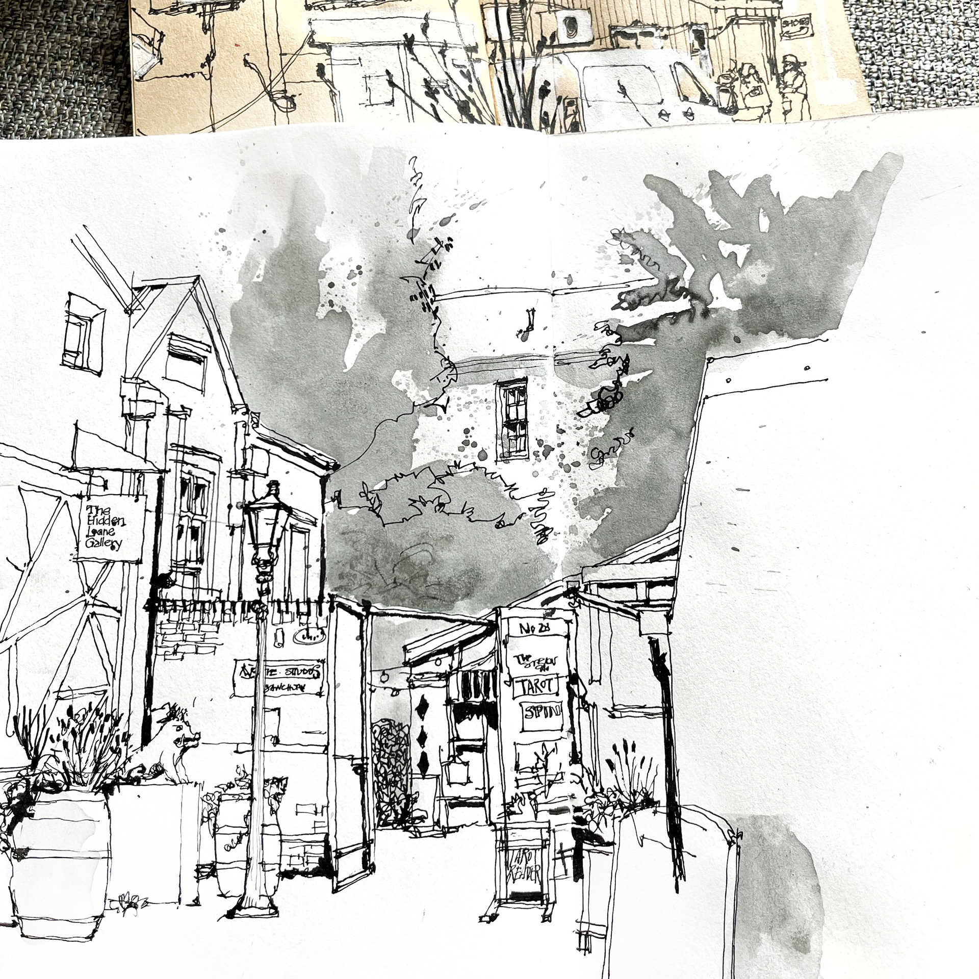 With Glasgow Urban Sketchers at the Hidden Lane 2026