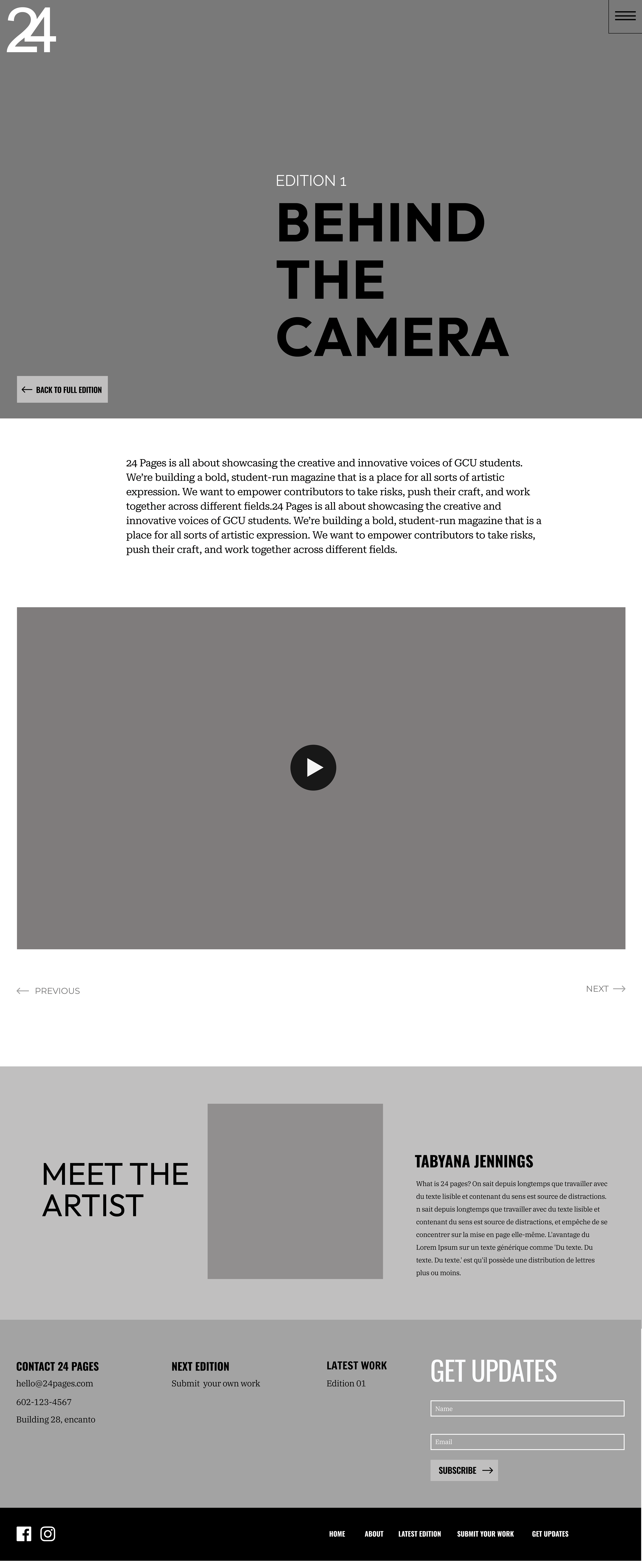 The idea was to have a base layout that would make it easier to update throughout the school year as each semester there will be a new issue of student work.