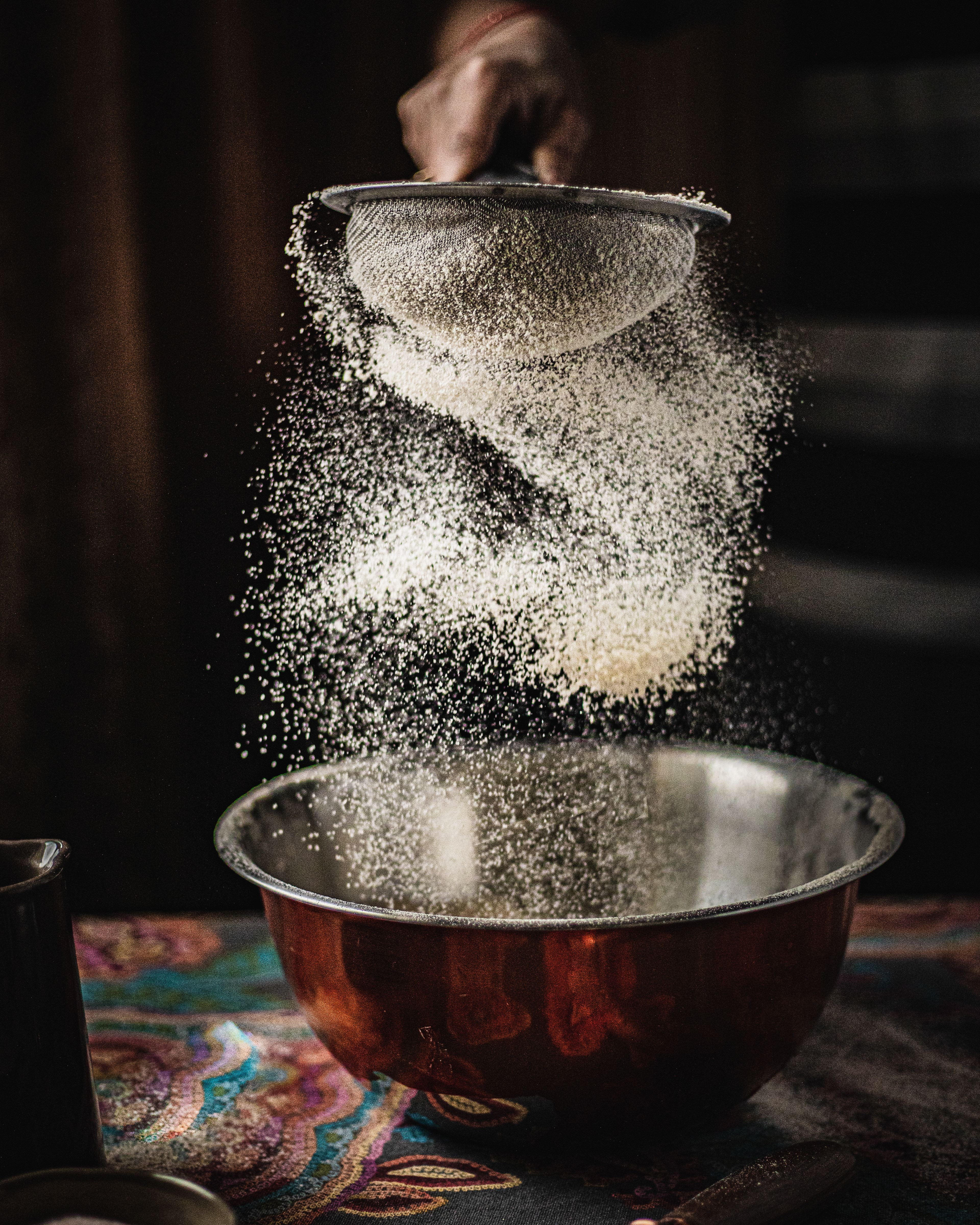 sifting of roti flour