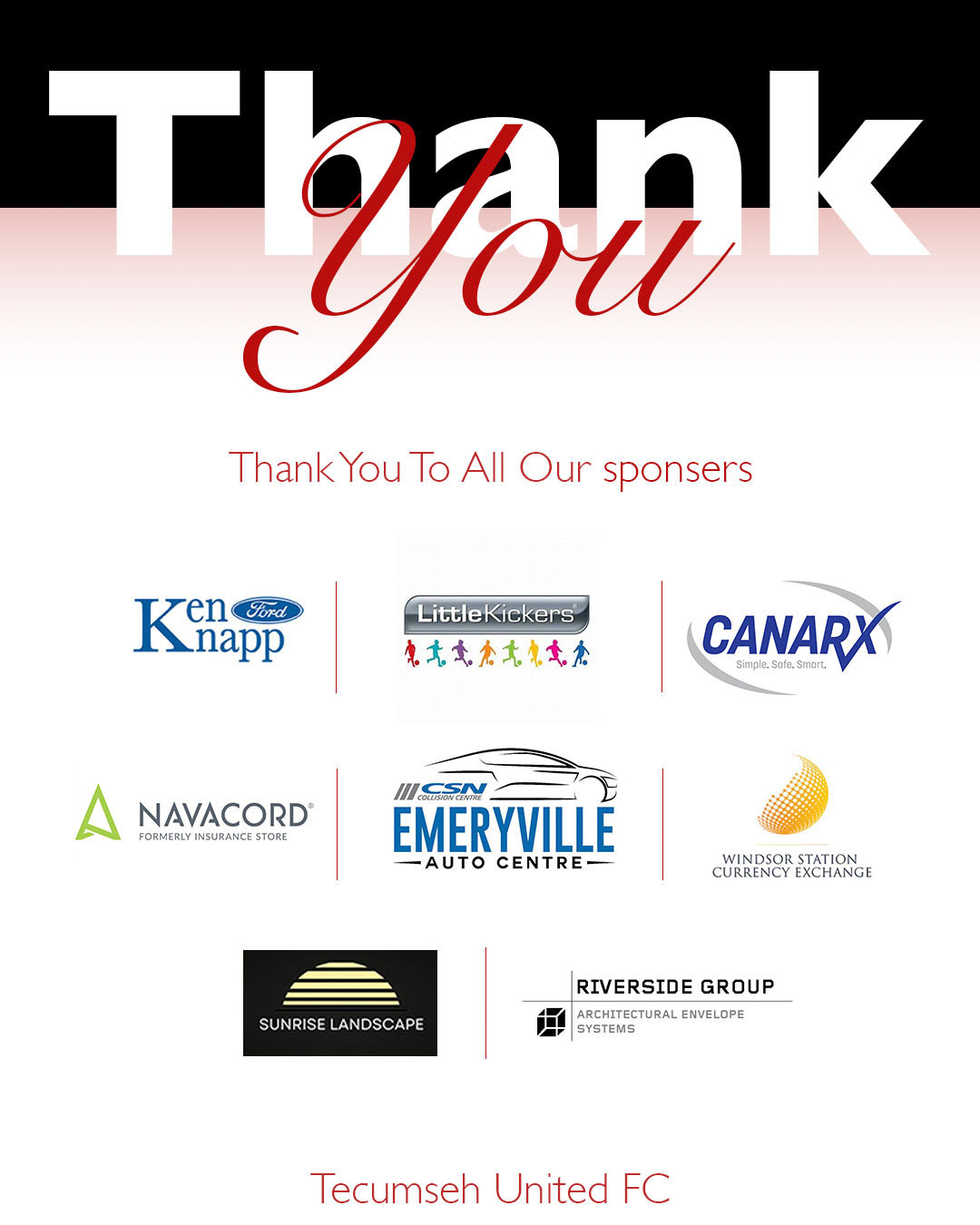 Tecumseh United FC - Arizona Tournament - Sponsers