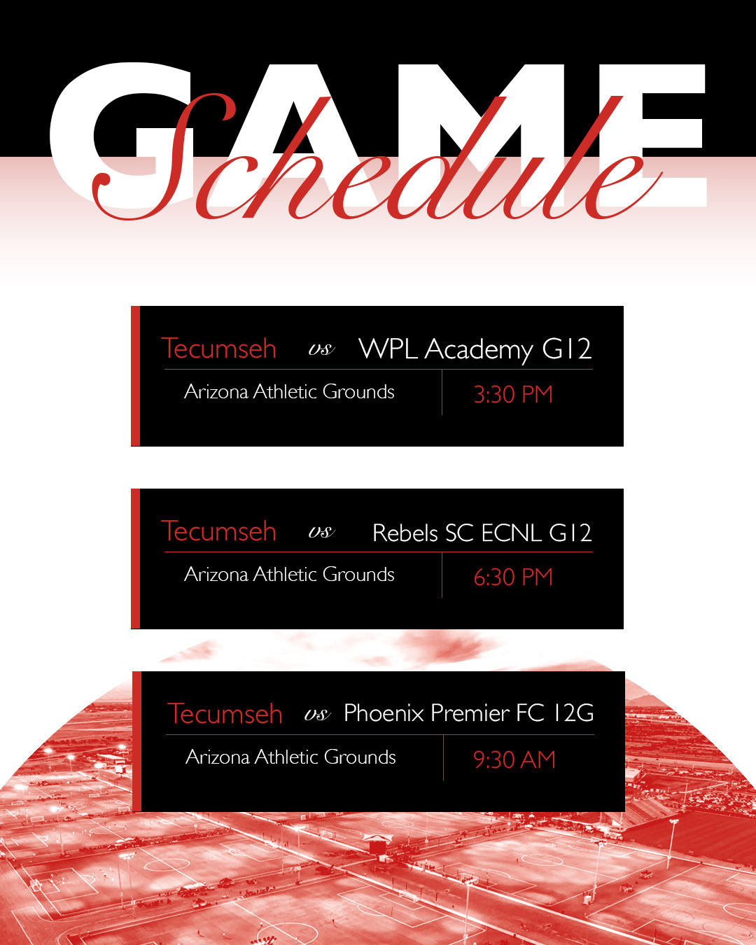 Arizona tournament schedule post