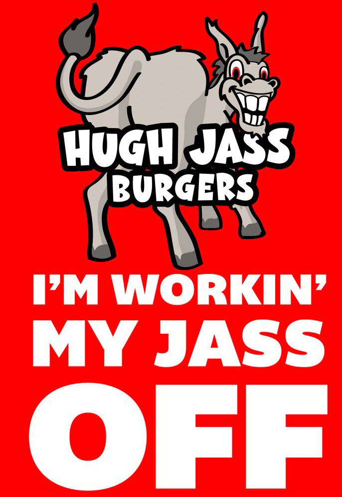 HUGH JASS BURGERS RESTAURANT LOGO DESIGN