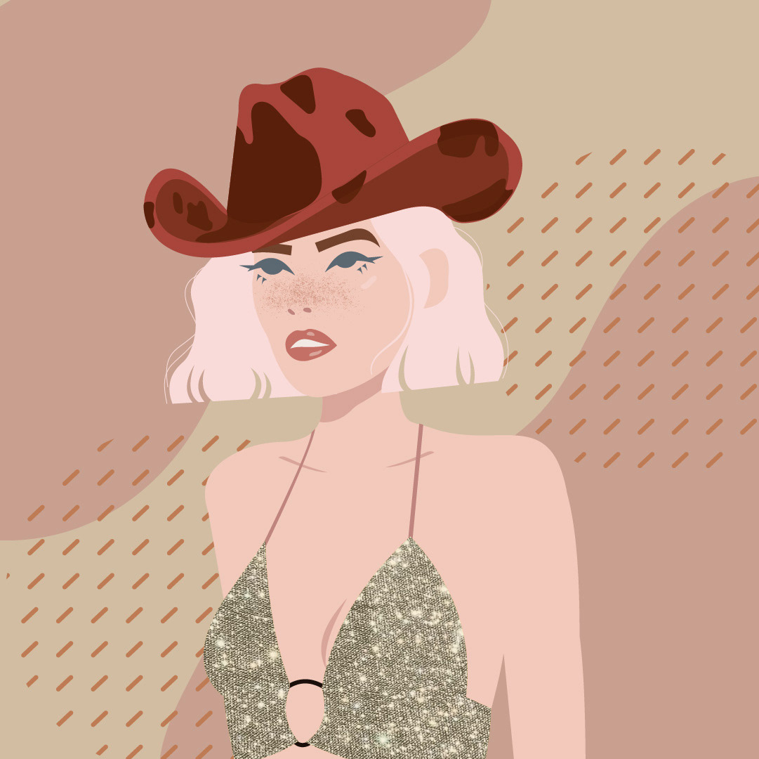 glitter, short bob, animal