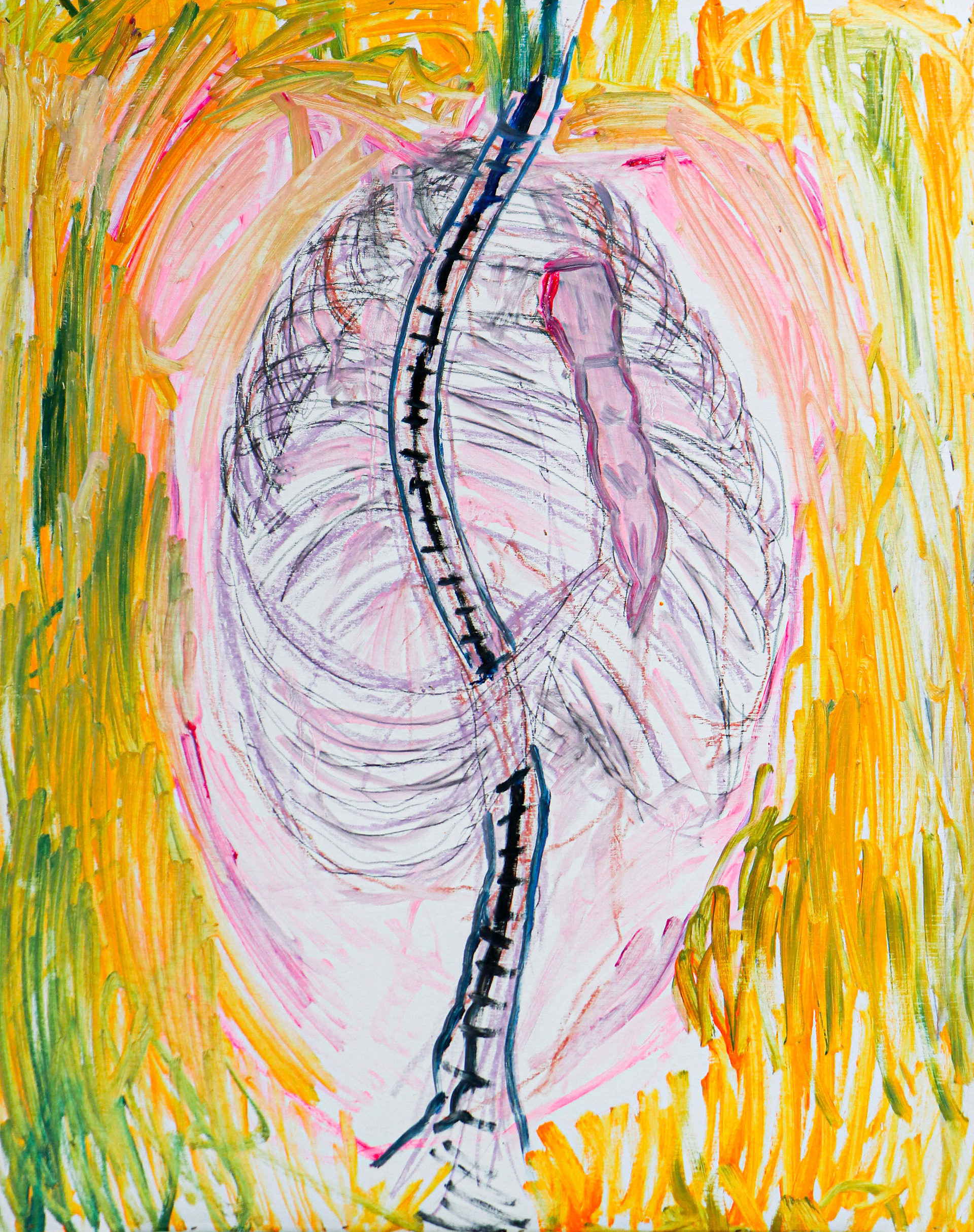 untitled, oil pastel and oil on pannel, 90.9x60.6cm, 2023
