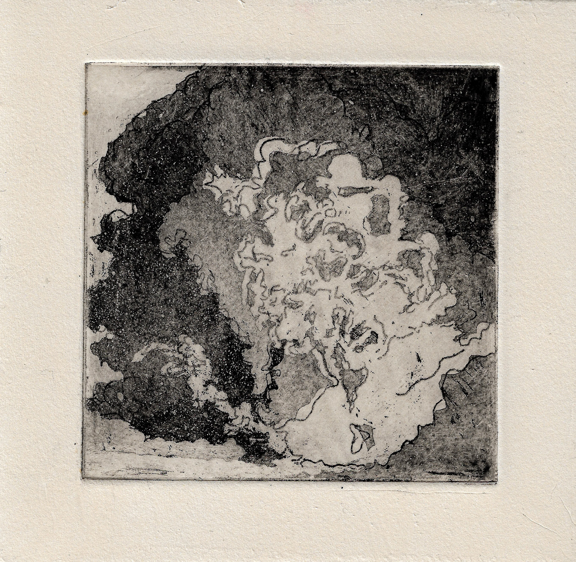 Flame, aquatint and etching on paper, 10x10cm, 2024