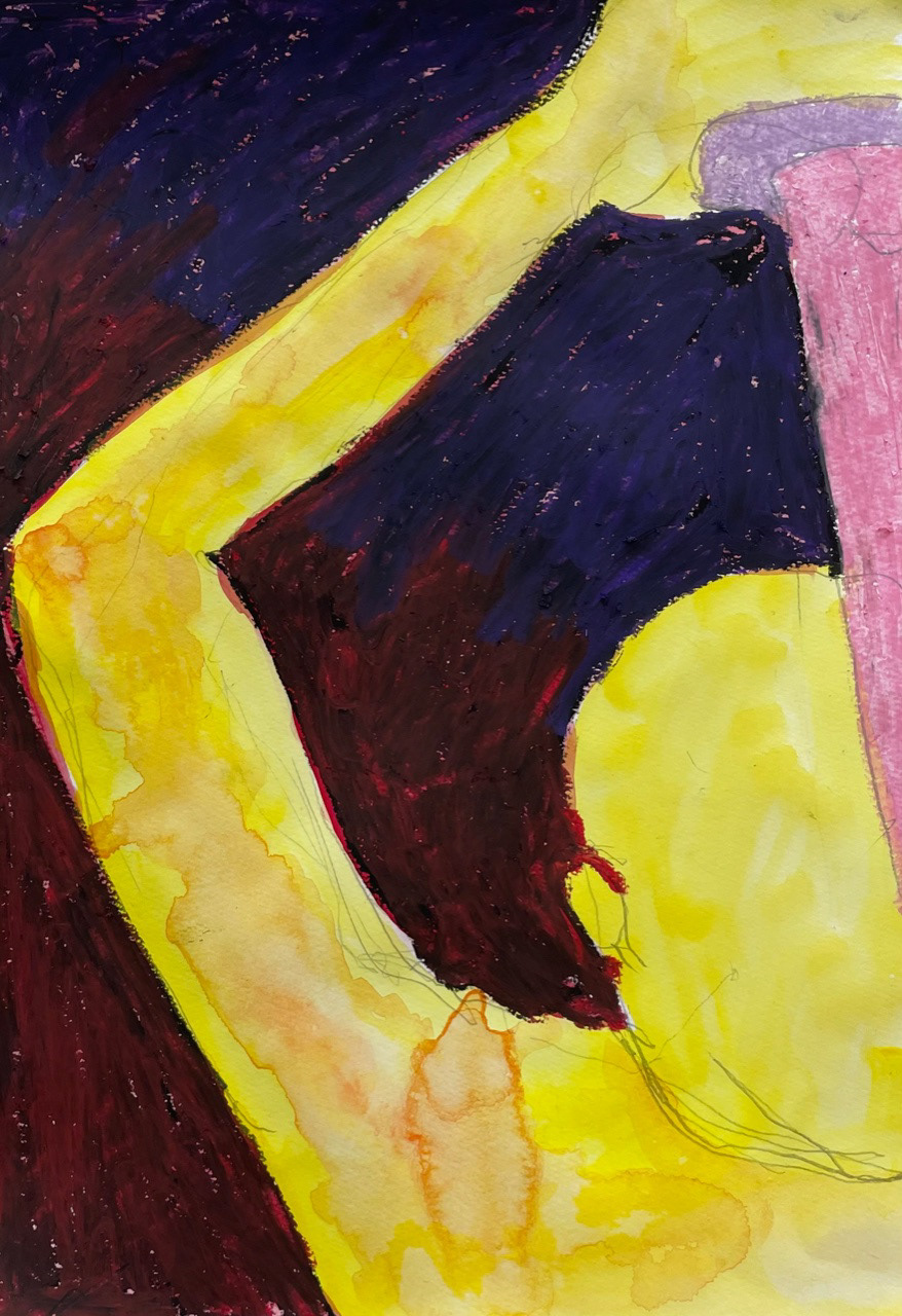 birthday eve- closer, watercolor on paper, 35.1x24.9cm, 2021