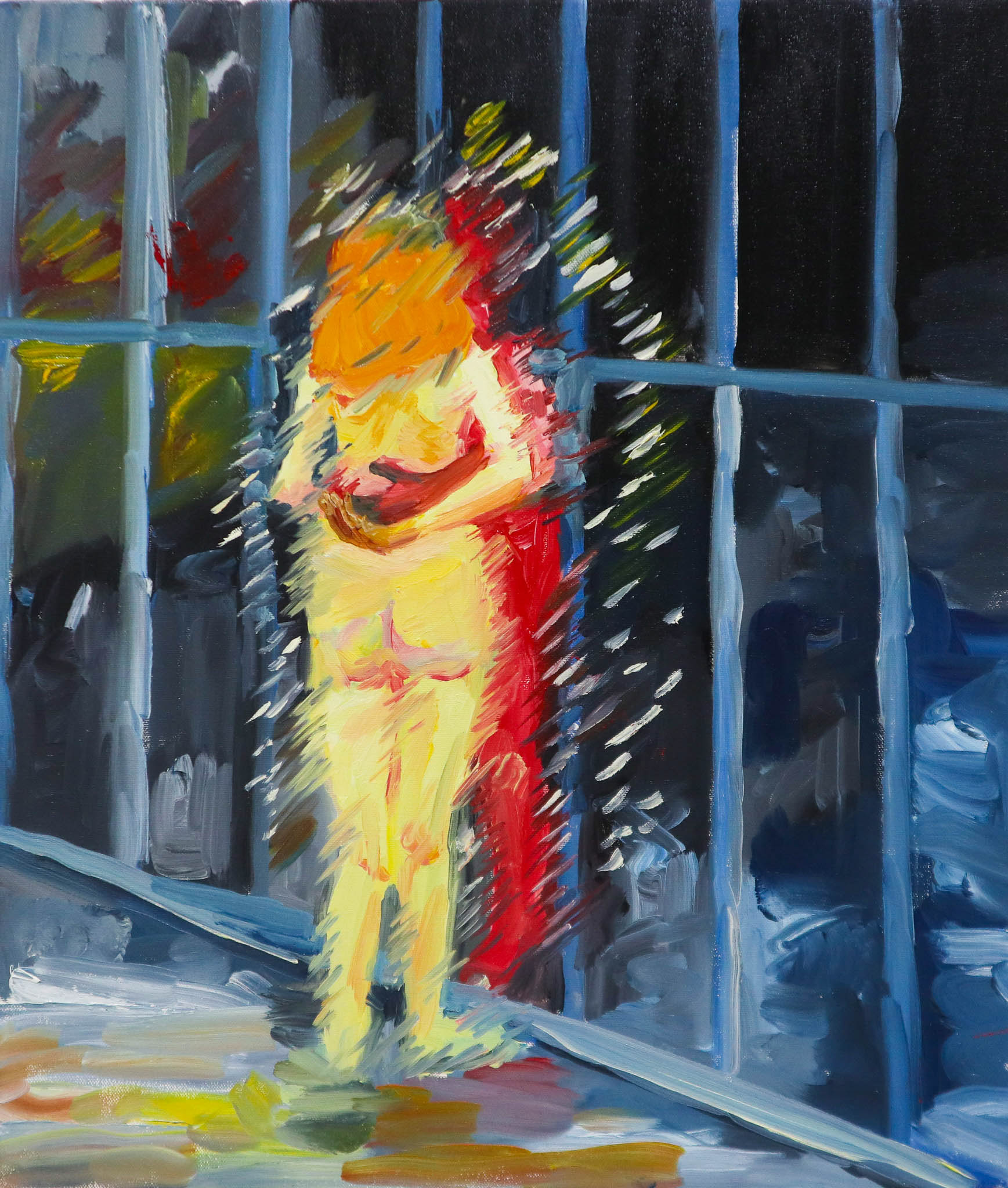 trapped love, oil on pannel, 53.0x45.5cm, 2019