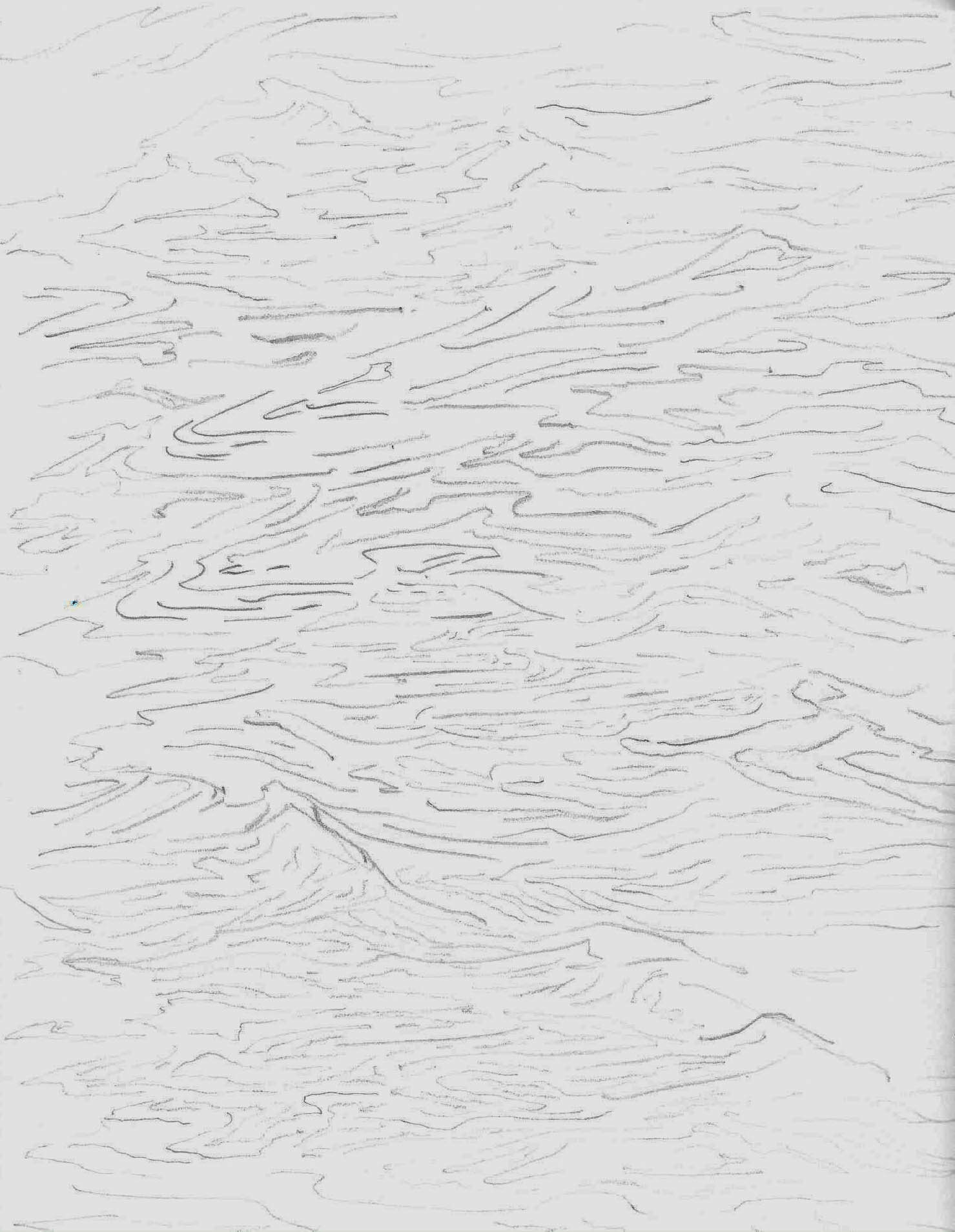 water wave, pencil on paper, 24.6x19.1cm, 2018