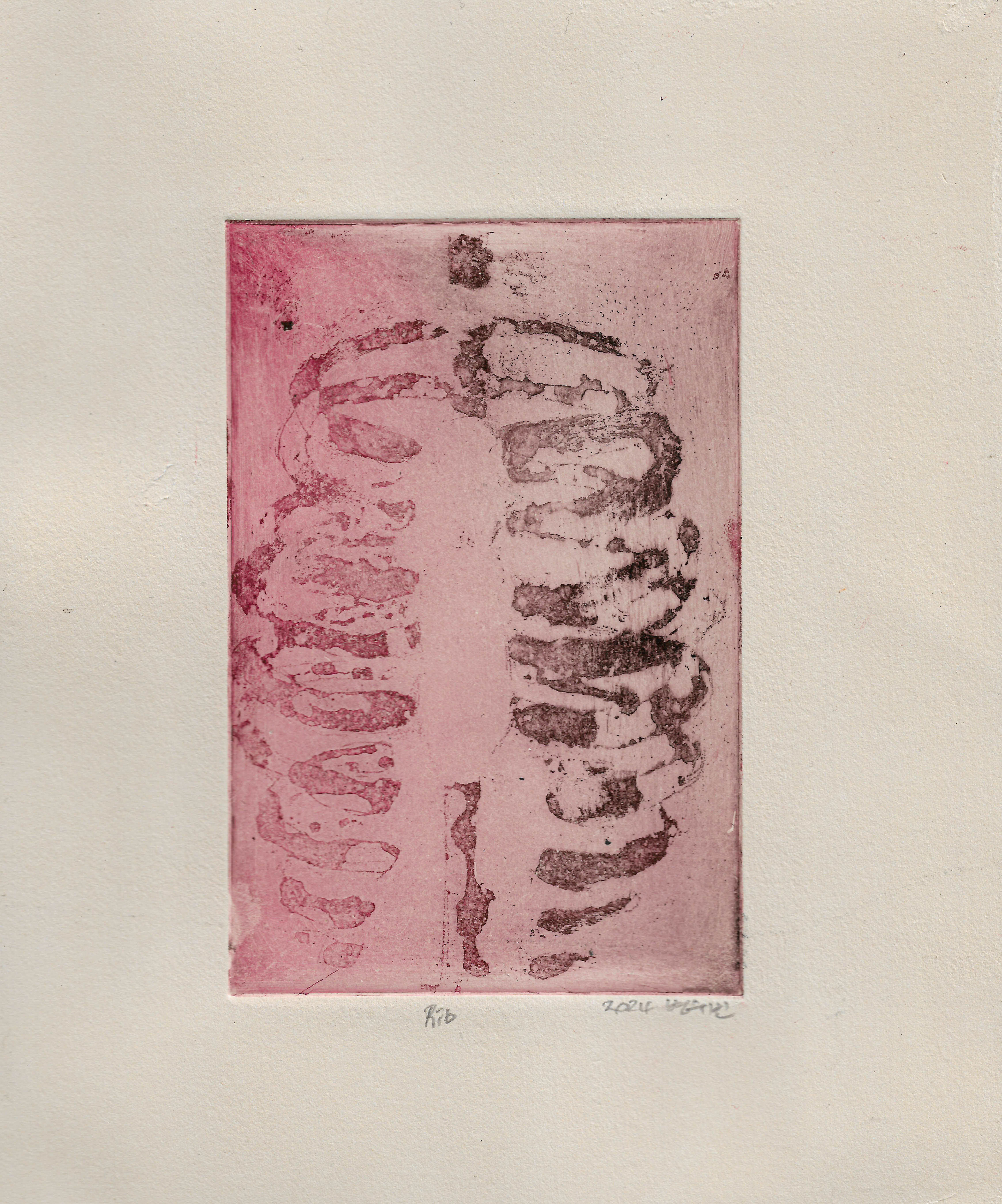 Ribs, aquatint on paper, 15x10cm, 2024
