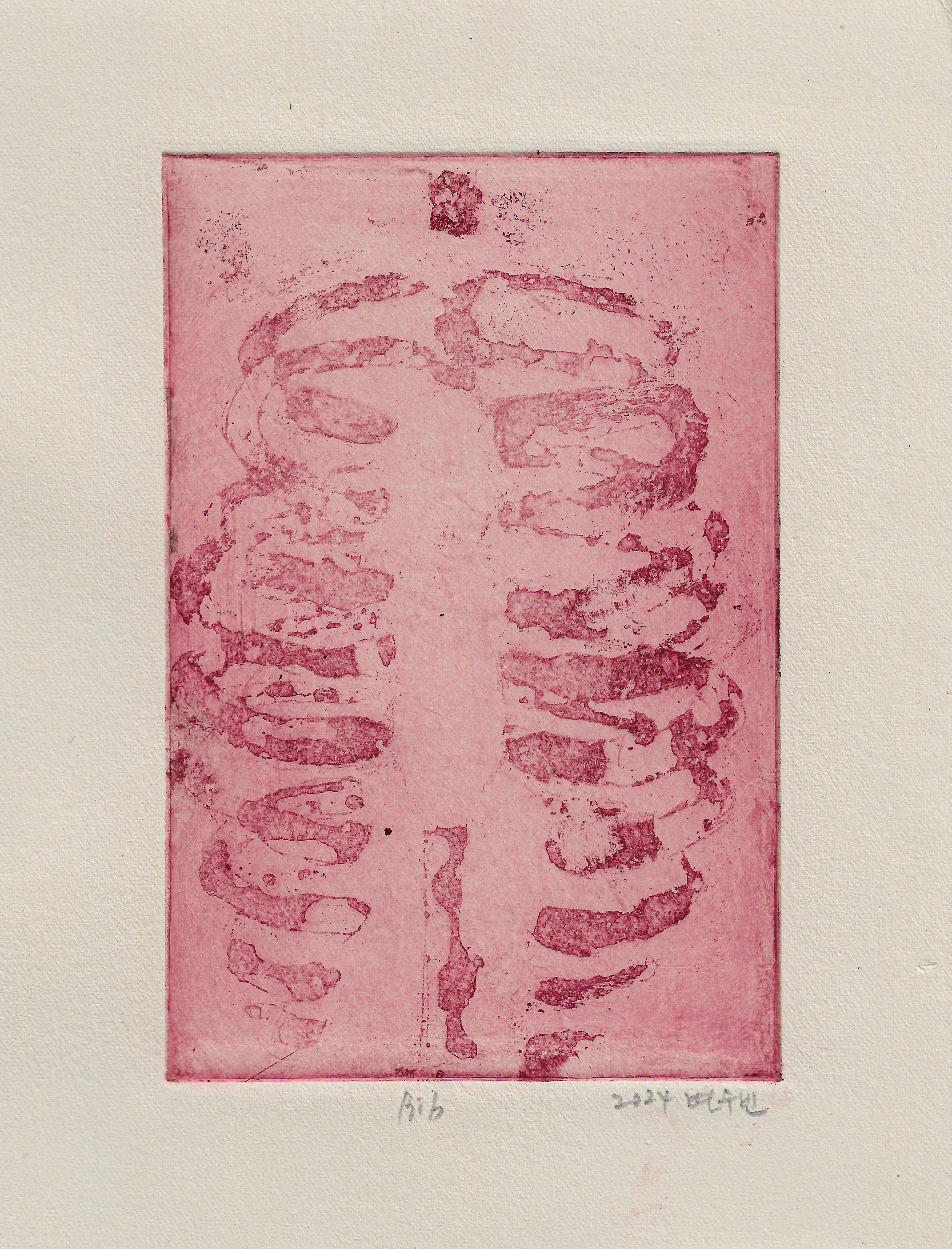 Ribs, aquatint on paper, 15x10cm, 2024