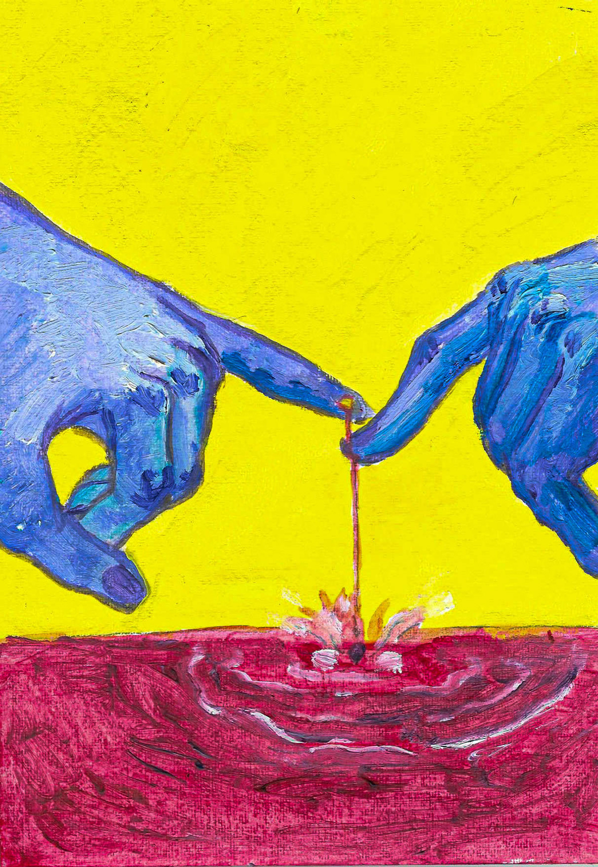 swear 1, oil on paper, 22.2x15.4cm, 2020