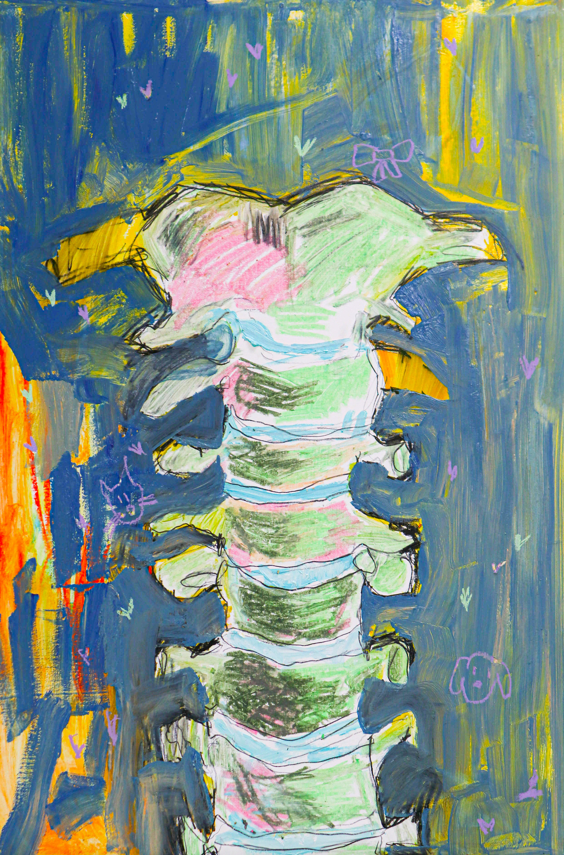 Spine- start, oil on pannel, 90.9x 60.6cm, 2023
