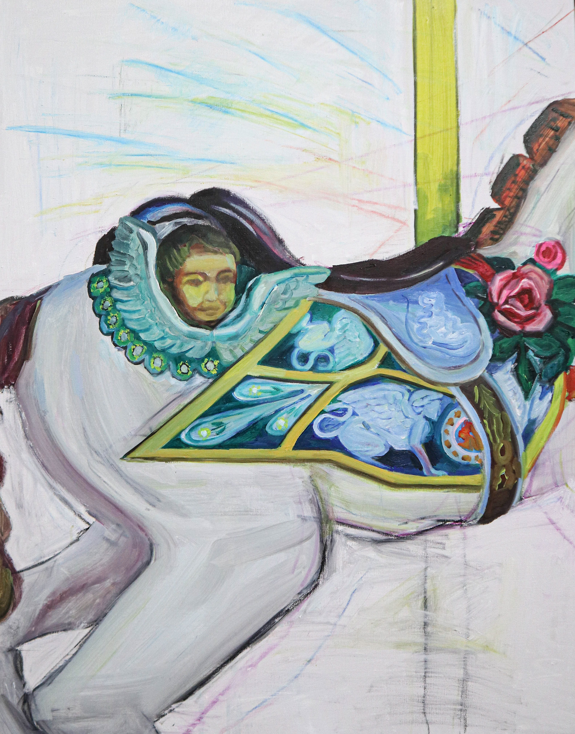 marry go round- who are you, oil on canvas, 91.0x116.8cm, 2022