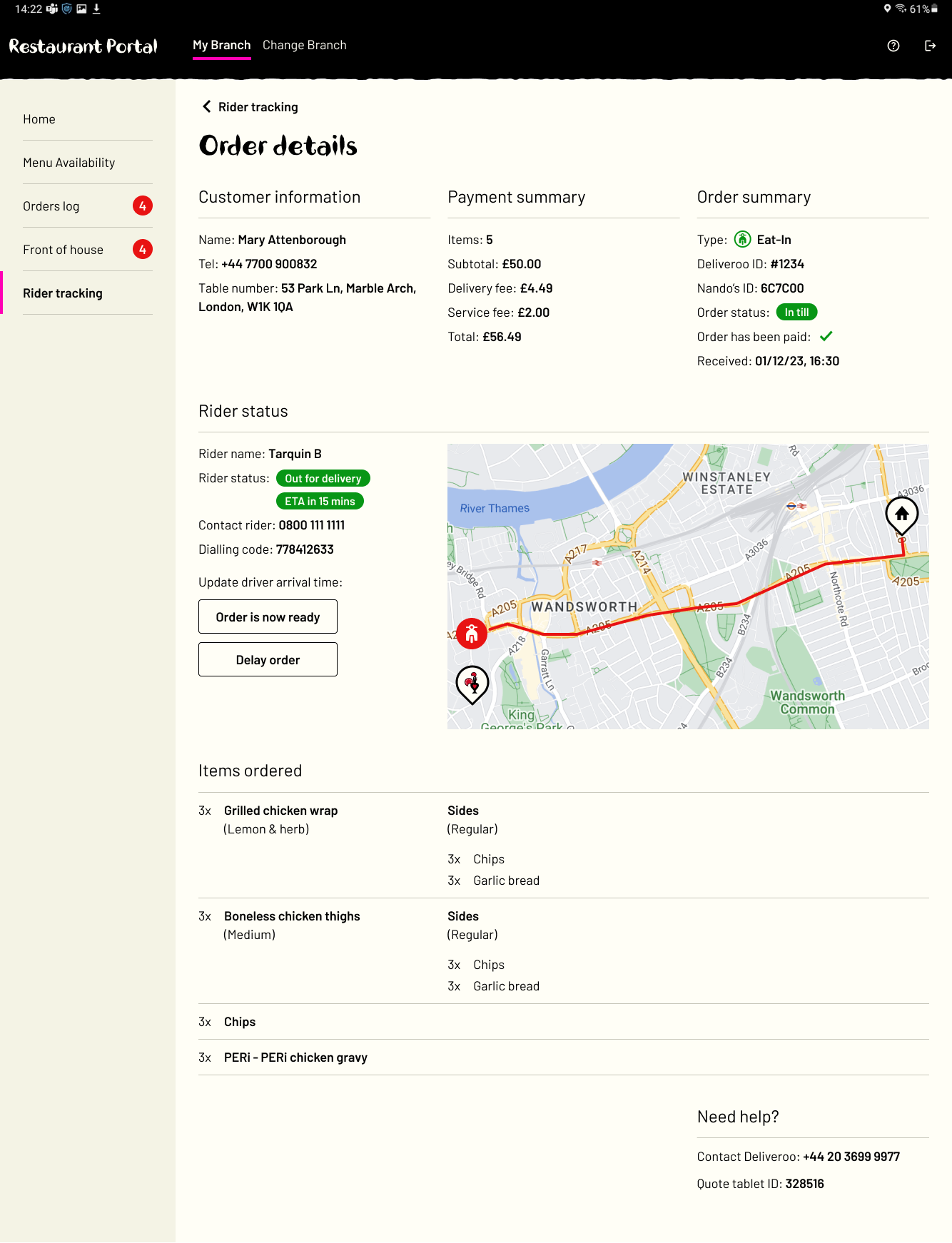 Restaurant Portal