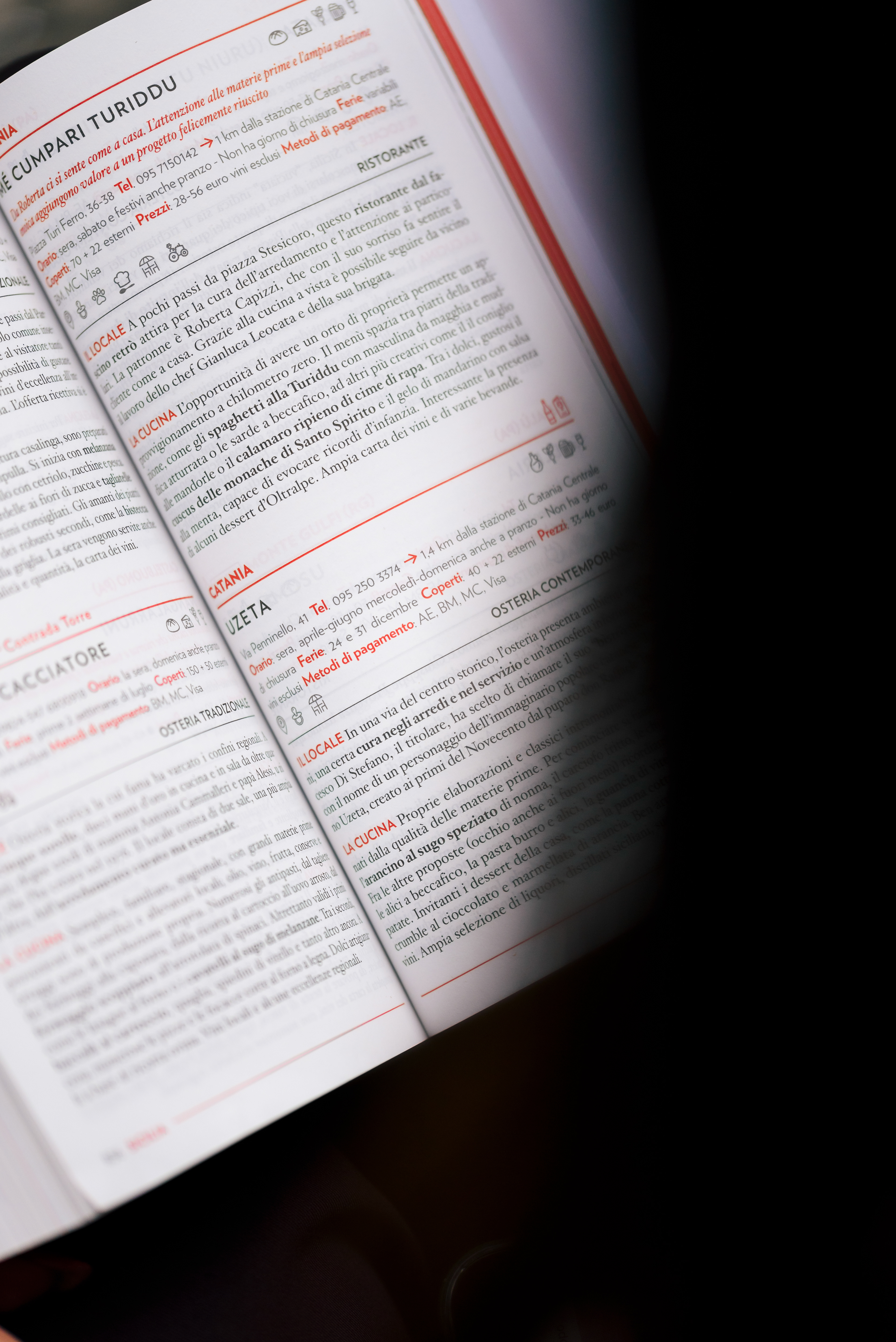 Editorial photography Uzeta Bistro Catania - Pubblicazione Slow Food Osterie d'Italia per La Cook qualità magazine editoriale.
