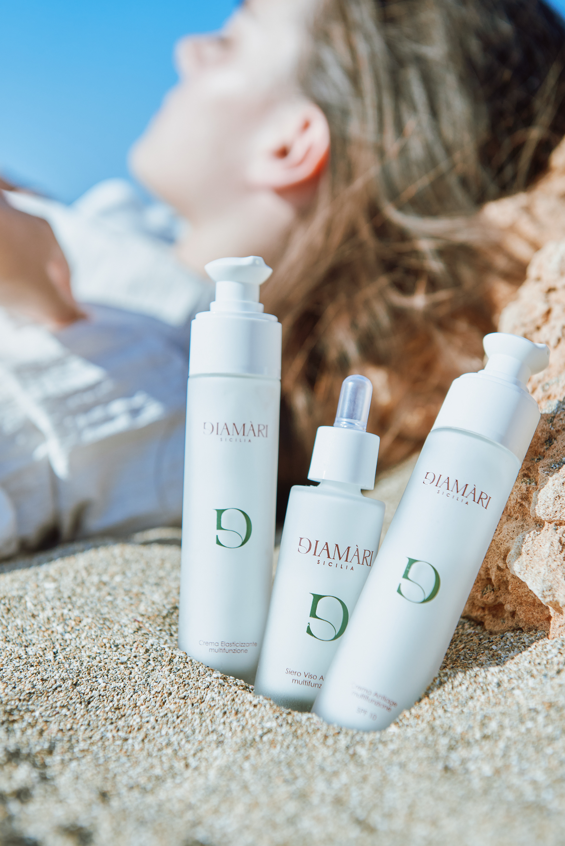 Beauty photography per Diamari - Campagna brand per Luca Distefano con stile editoriale.