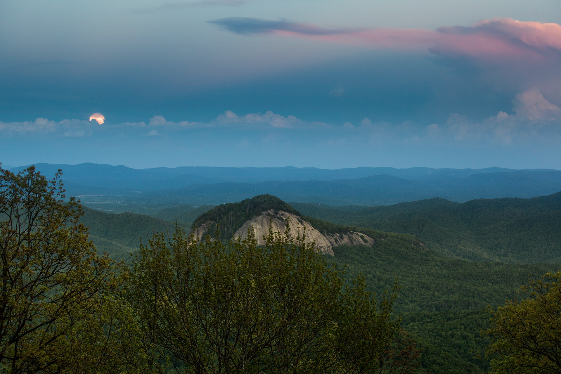 Moonrise Over Looking Glass Rock