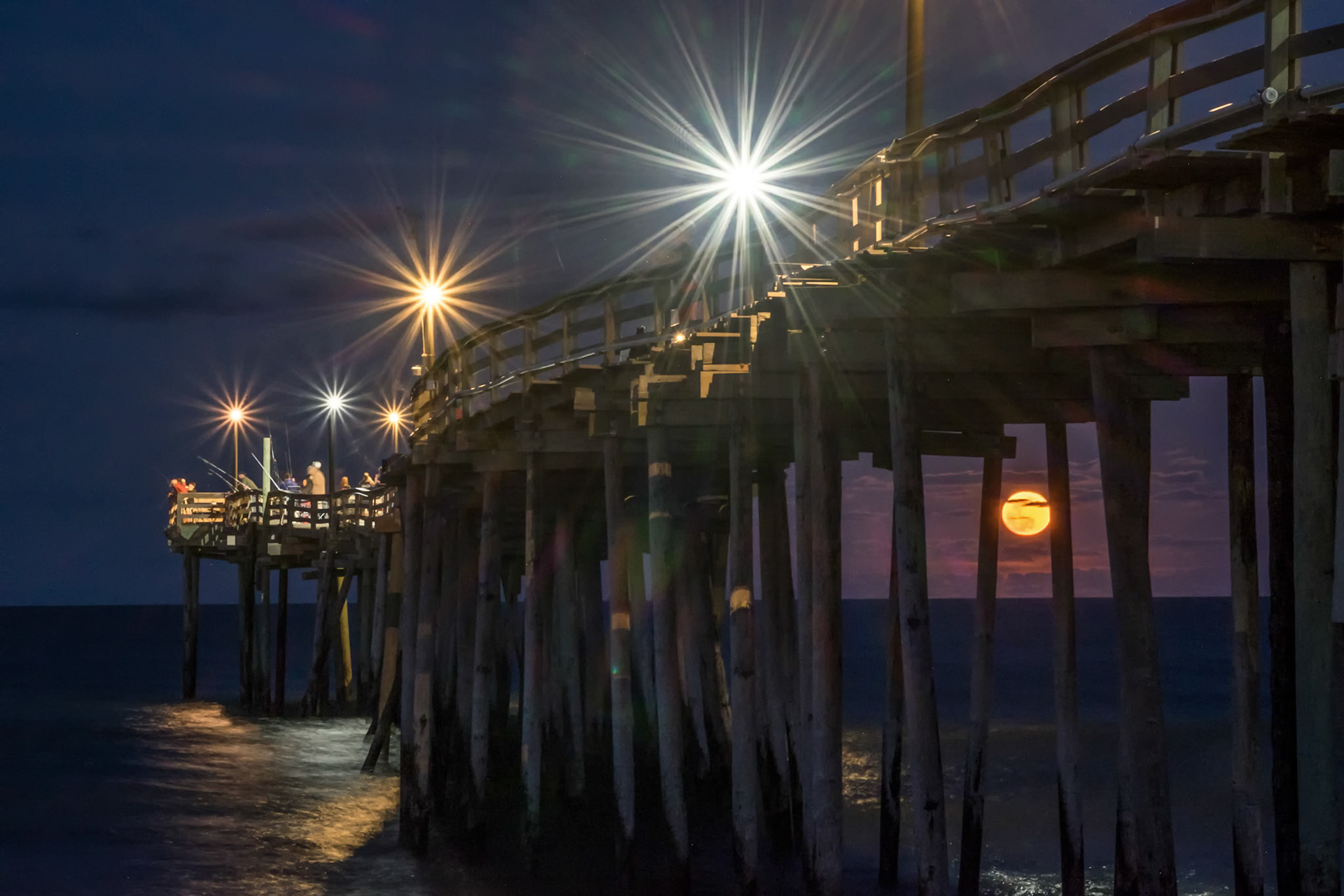 Moonrise at Avon Pier
