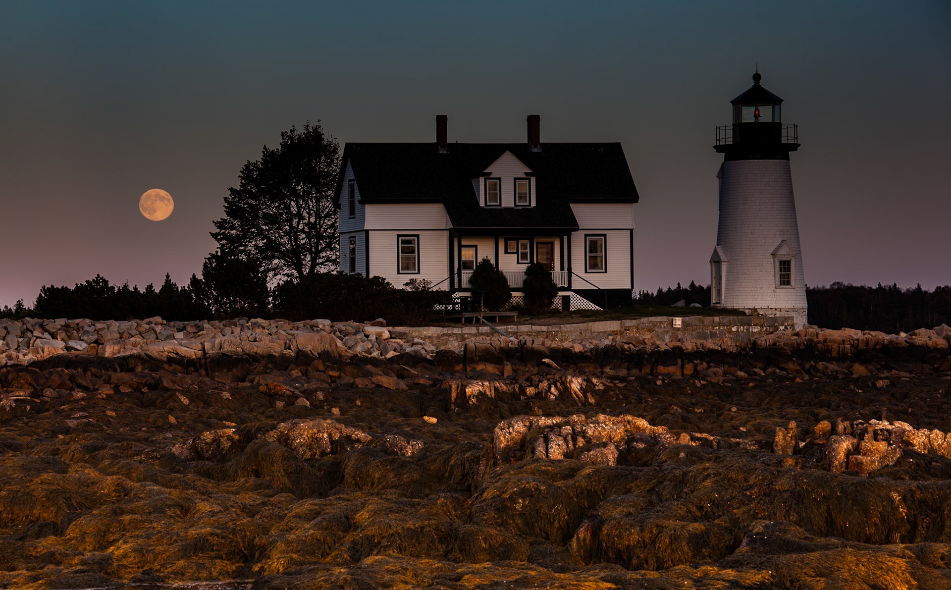 Prospect Harbor Lighthouse Moonrise