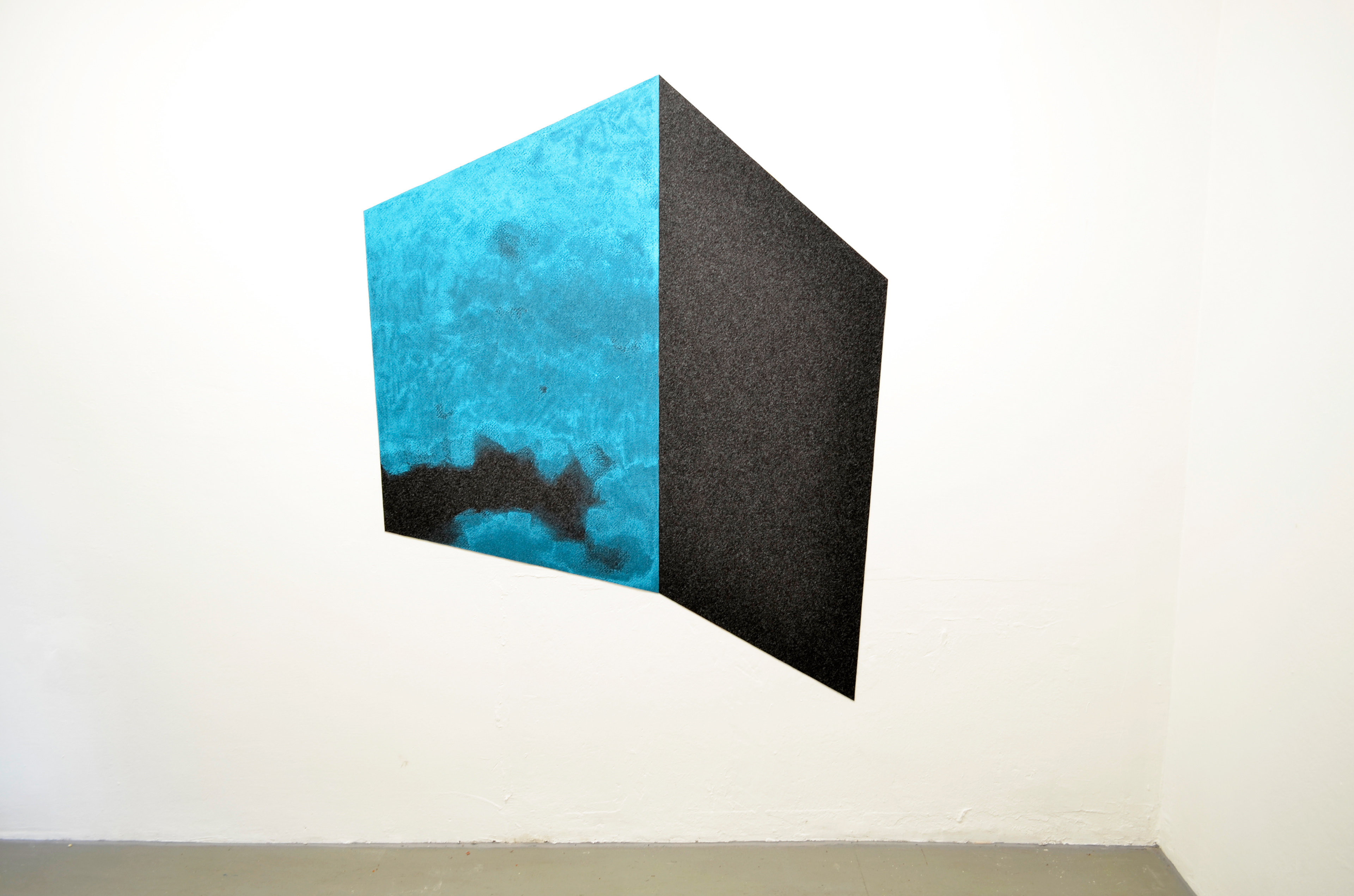 Ecke 1 (2019), latex on needle felt, 200x160cm