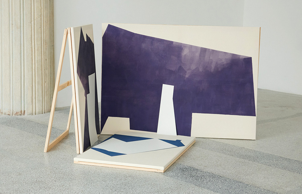 arealis (2020),  tempera on canvas, paper, pine wood, 140 x 100 x 130 cm