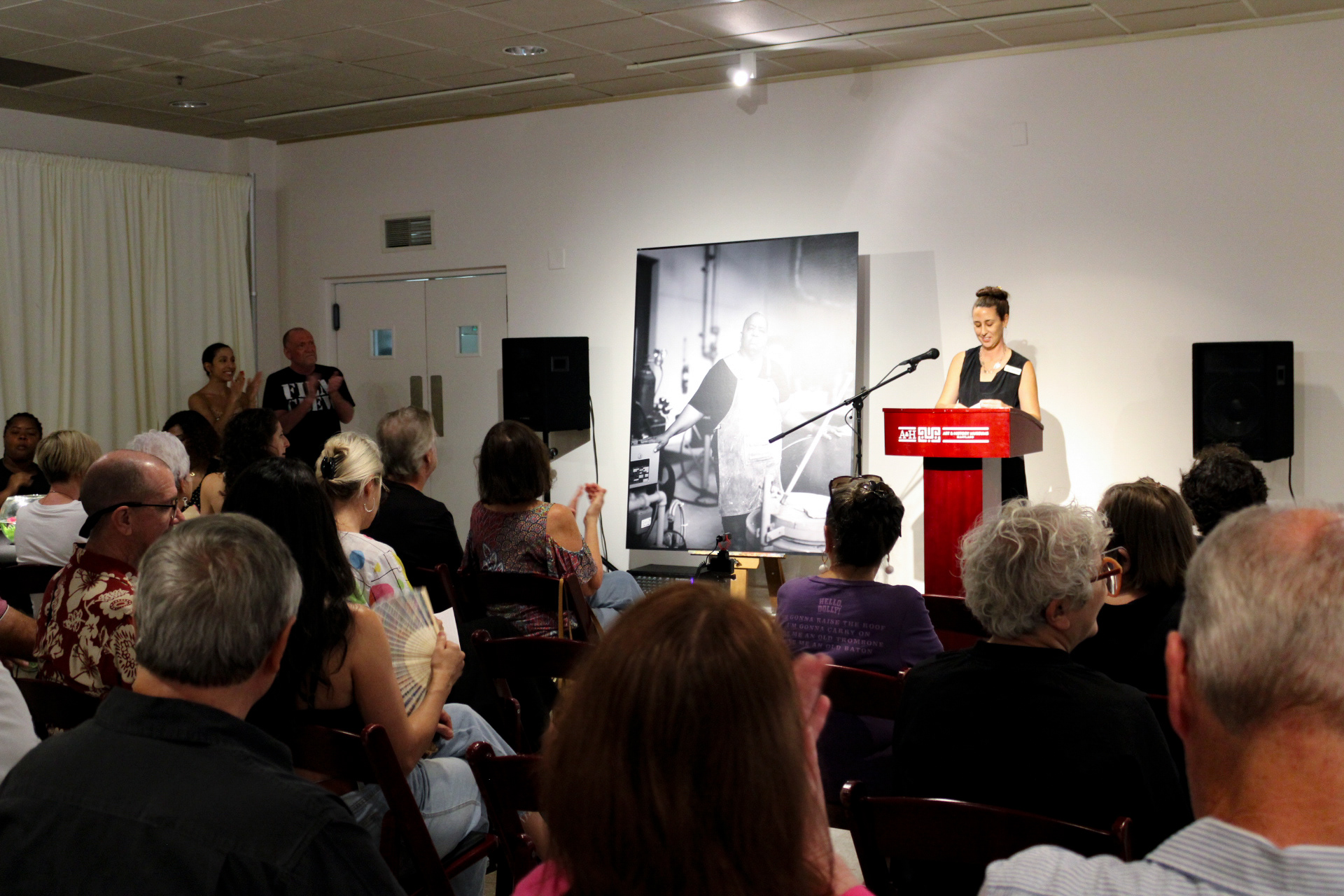 Inside view of the German Marvel Building during the opening exhibition remarks at Art and History Museums of Maitland