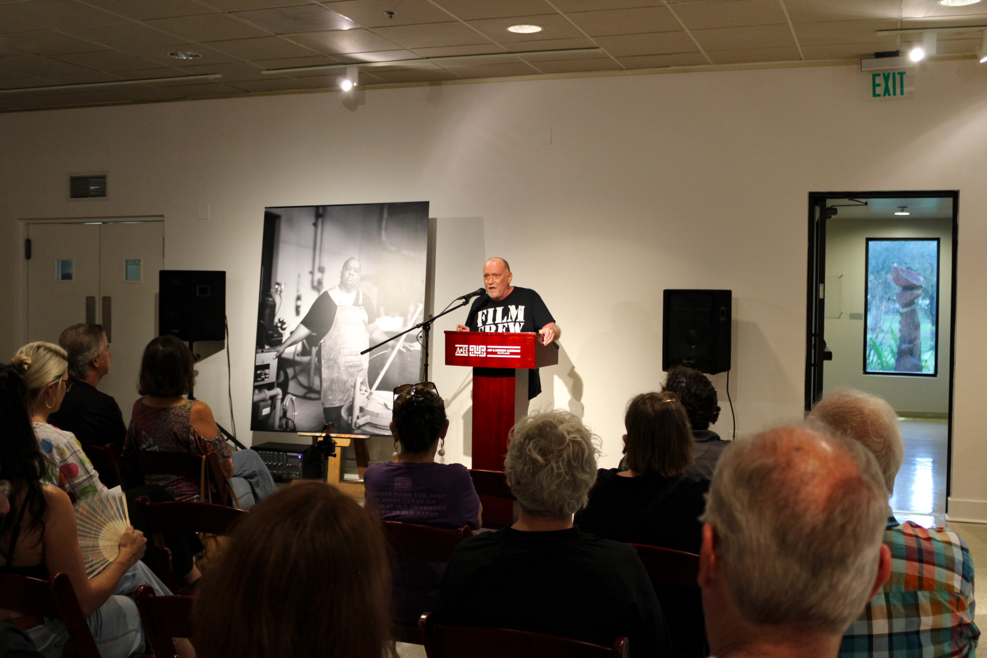Inside view of the German Marvel Building during the opening exhibition remarks at Art and History Museums of Maitland