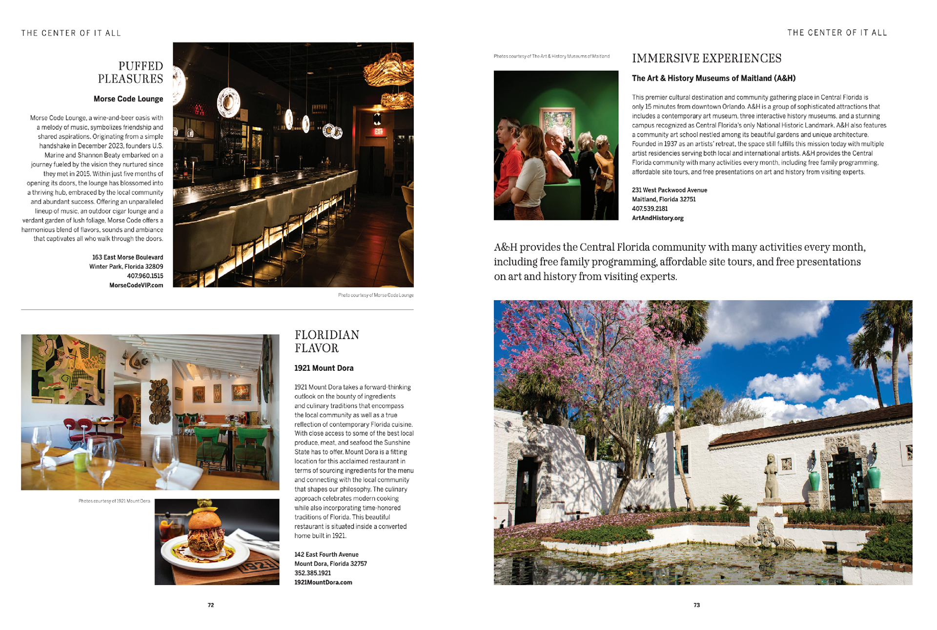 Campus photograph (Bottom right) featured Sotheby's RESIDE Central Florida 2024 Magazine *Also featured in "Maitland Art Center: André Smith and the Research Studio" by Danielle Thomas and The Art and History Museums in Maitland* 