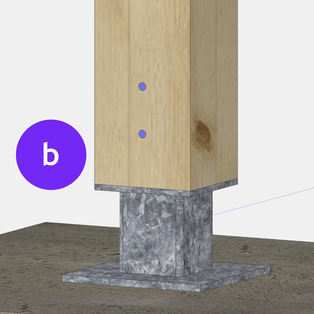 Elevated Galvanized Standoff Post Base Connection