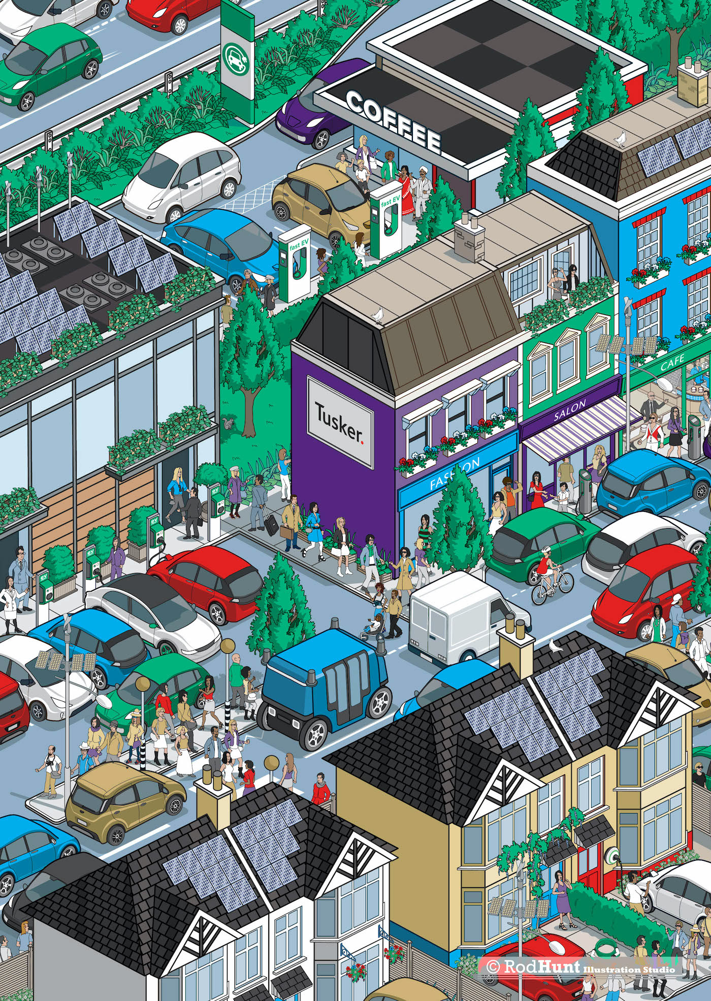 Search and find games find the Electric car illustrated game