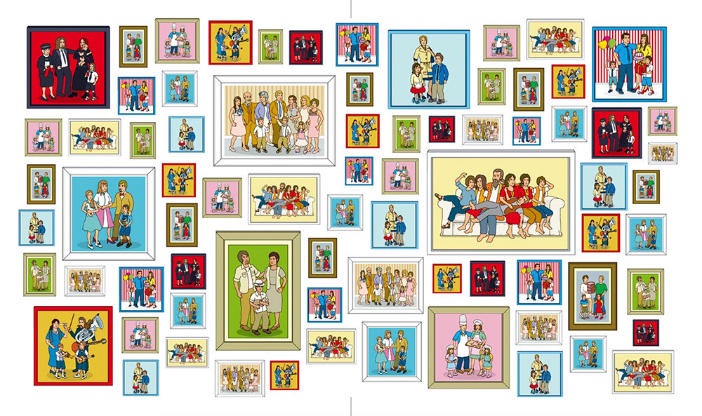 Family Portrait illustrations for IKEA Apartment Furnishing book