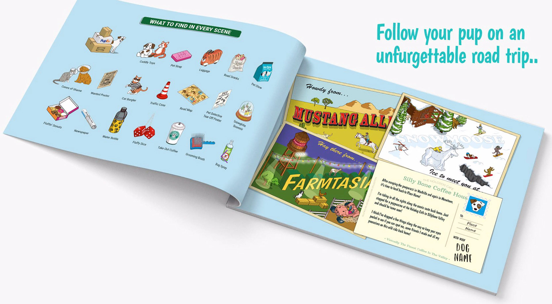 Customised Where's Wally / Waldo? style illustrated book for pets