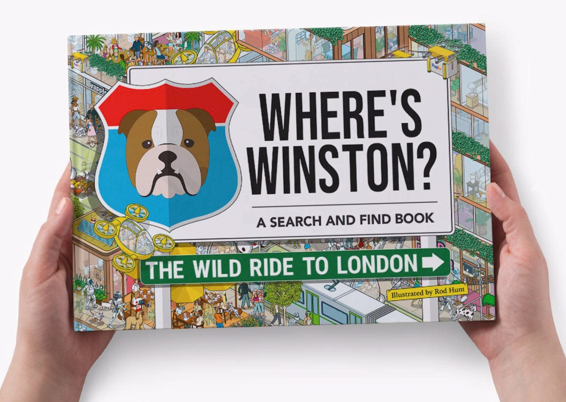 Personalised Where's my dog? book. A series of illustrated search and find puzzle activity books exclusively for Yappy.com