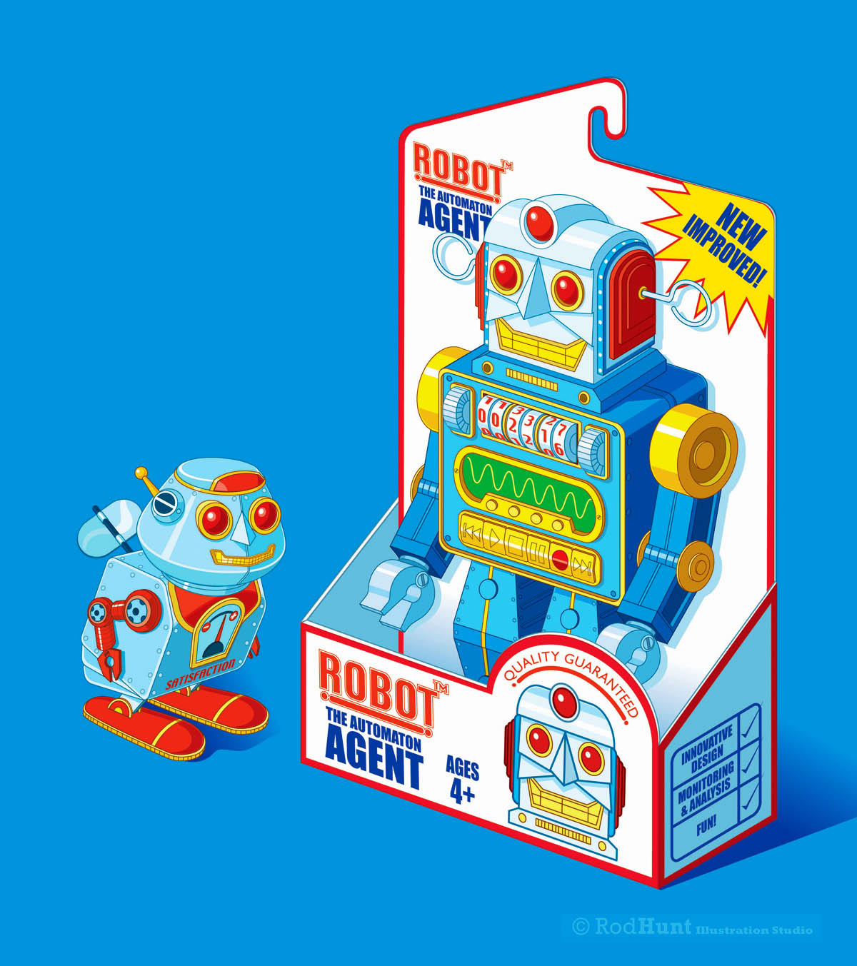 Abolish Automation - Retro Robot Technology Poster Art Illustration