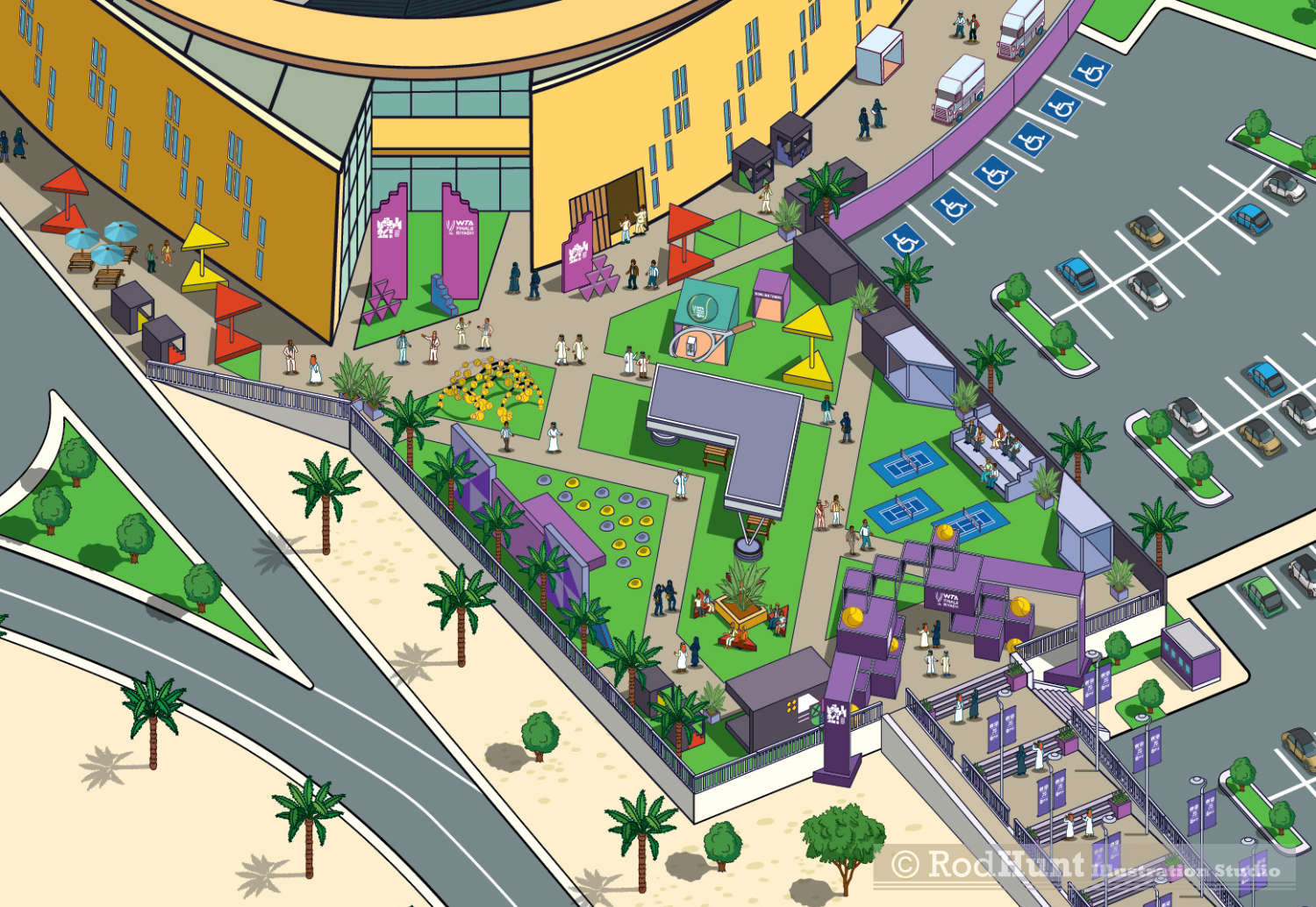 WTA Finals Fan Zone and hospitality - Illustrated Maps for global sporting events