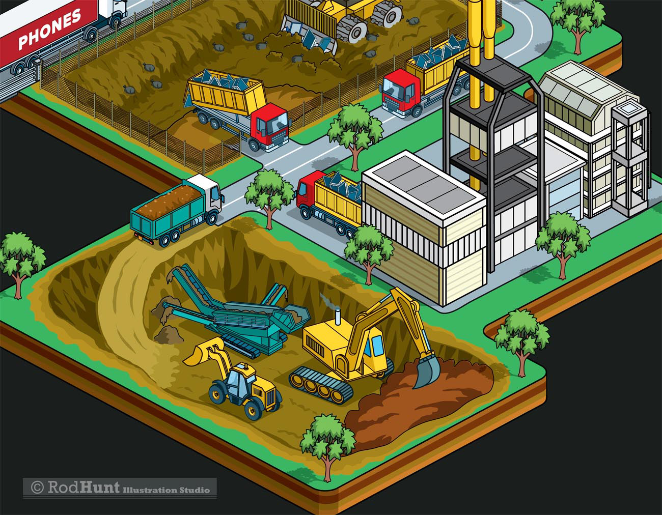 waste management critical raw materials illustrations