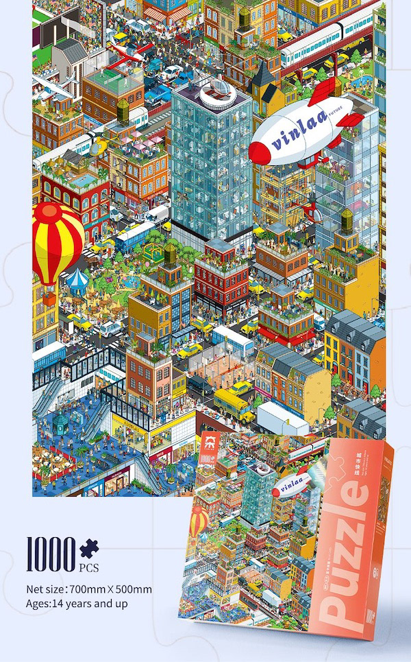 Rod Hunt Vinlaa Jigsaw Puzzle Cityscape Illustration