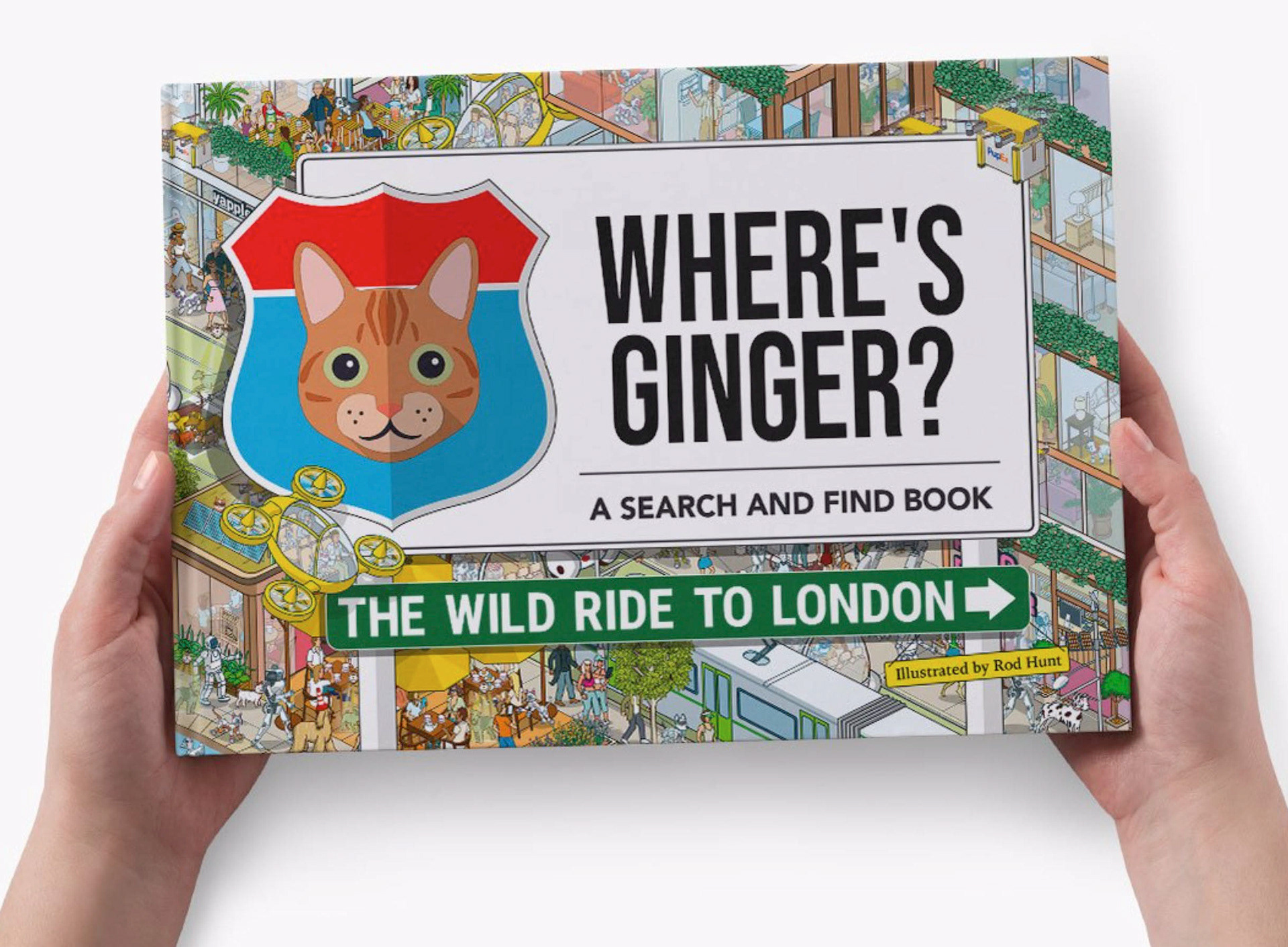 Personalised Where's my cat? book. Illustrated seek and find puzzle activity books exclusively for Yappy.com