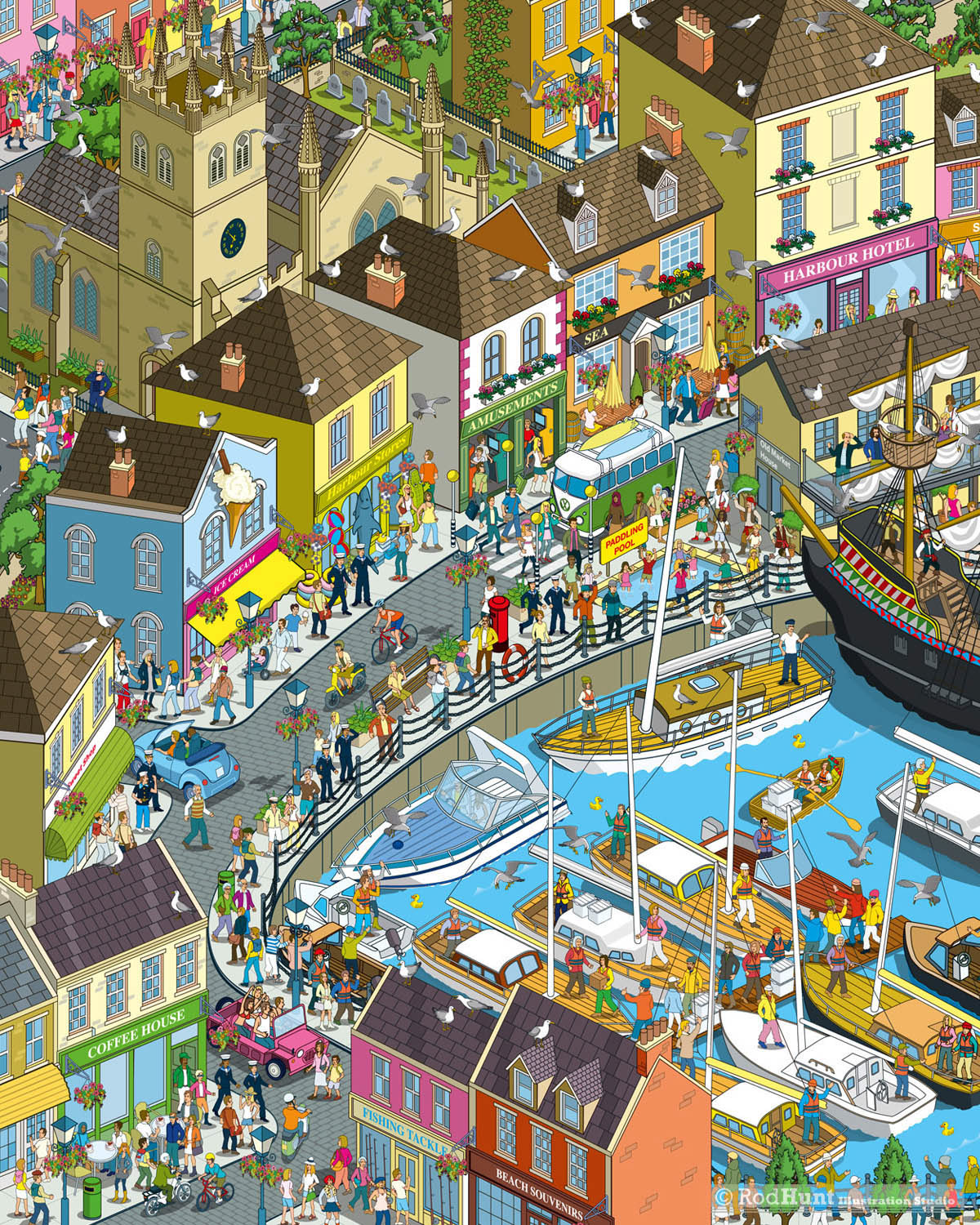 Seaside Town illustrations