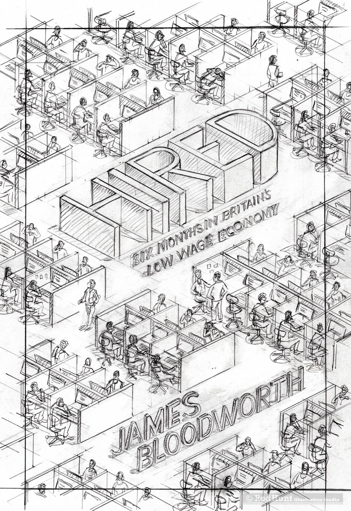 Original concept sketch design for a book cover