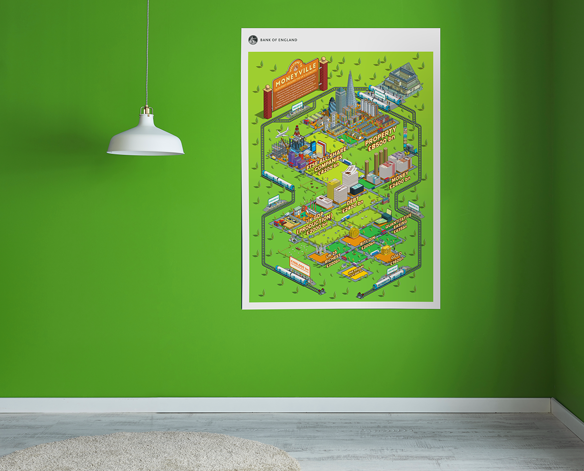 Infographics Illustrators - Isometric poster illustration, finance, banking, business, government