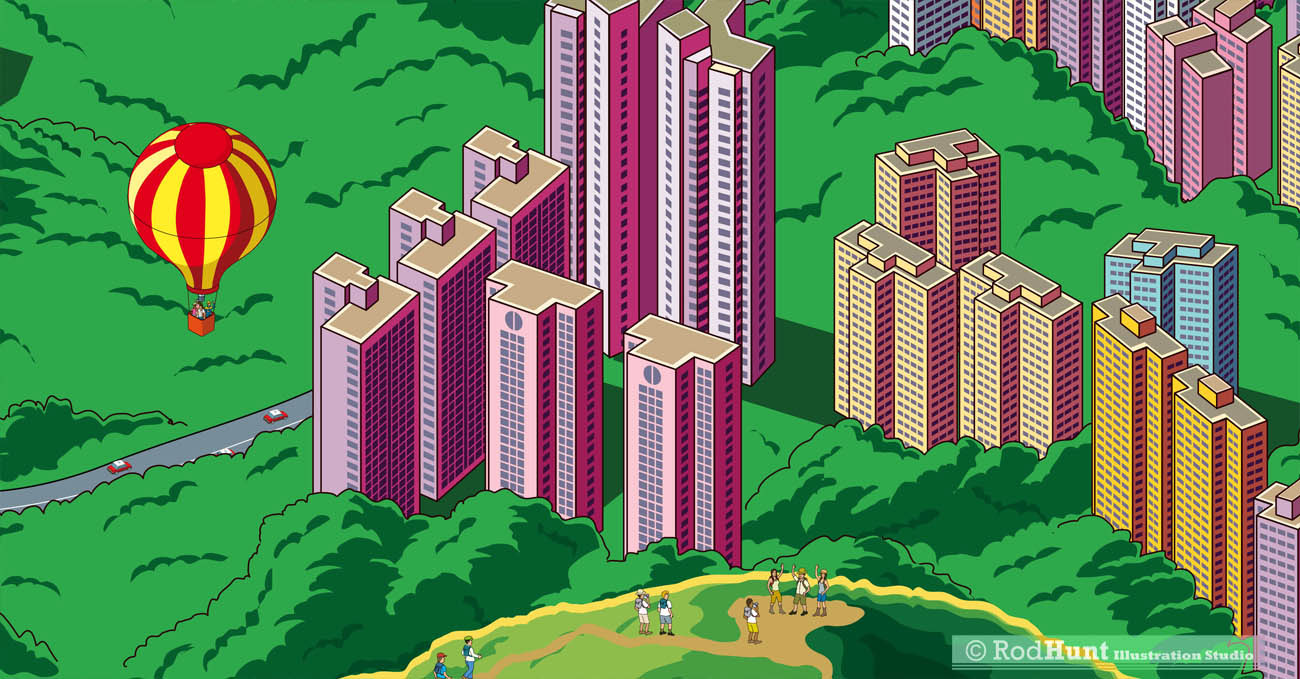 Hong Kong City Map Illustration