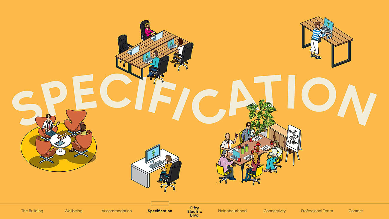50 Electric Boulevard Brochure Illustrations