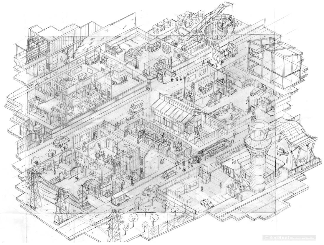 Hand drawn map illustrations
